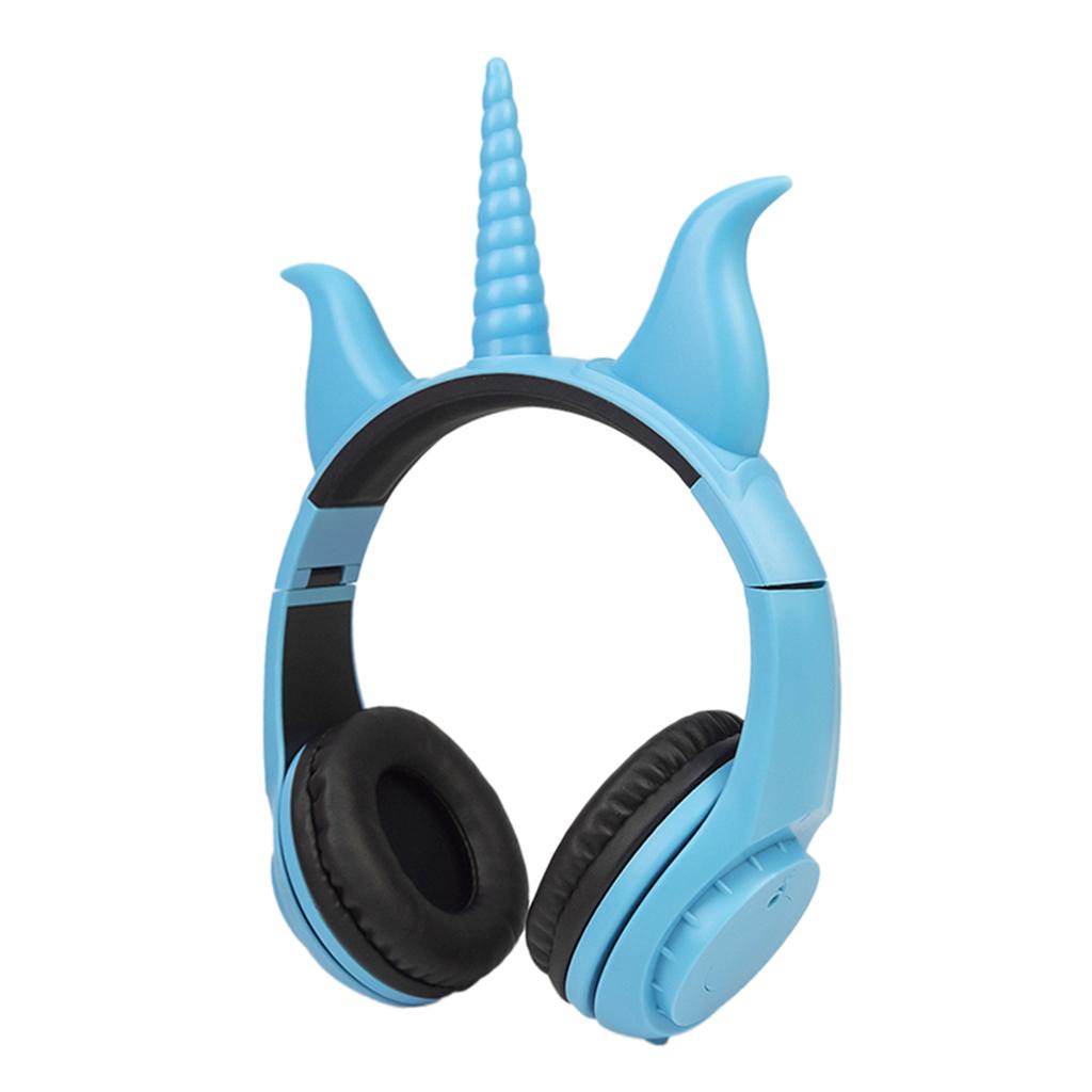 Cute Unicorn 3.5mm Wired Headphone Girls 103dB Music Headset Blue