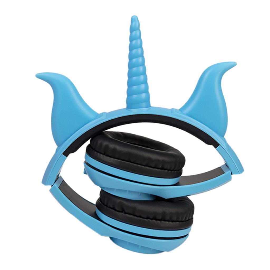 Cute Unicorn 3.5mm Wired Headphone Girls 103dB Music Headset Blue