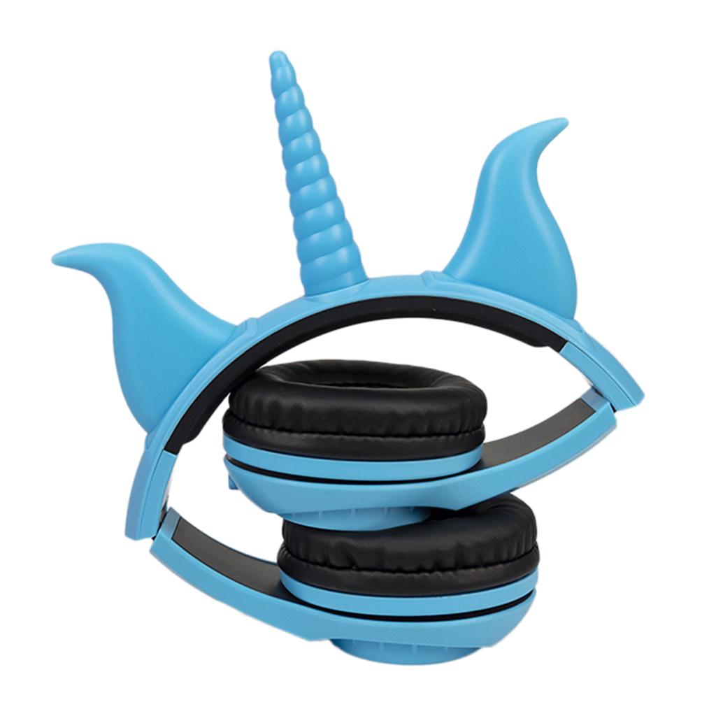 Cute Unicorn 3.5mm Wired Headphone Girls 103dB Music Headset Blue