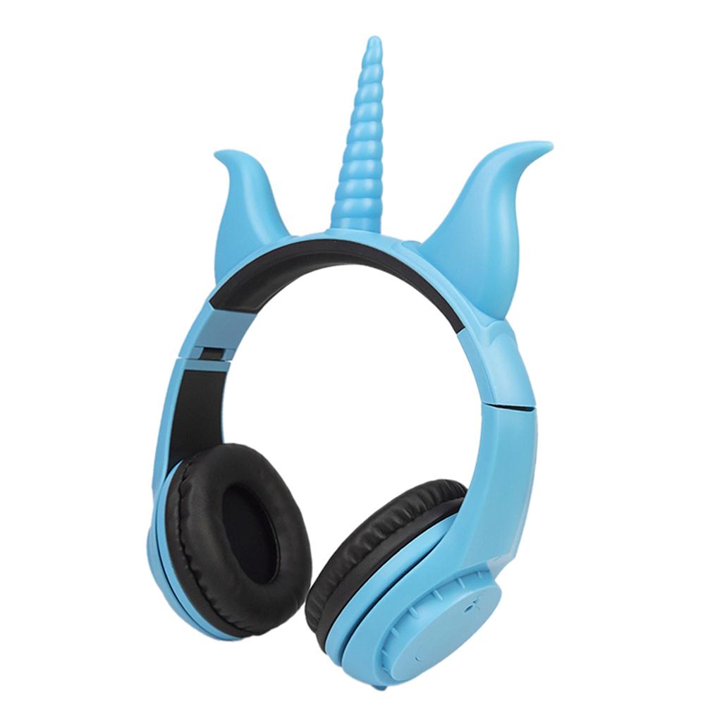 Cute Unicorn 3.5mm Wired Headphone Girls 103dB Music Headset Blue