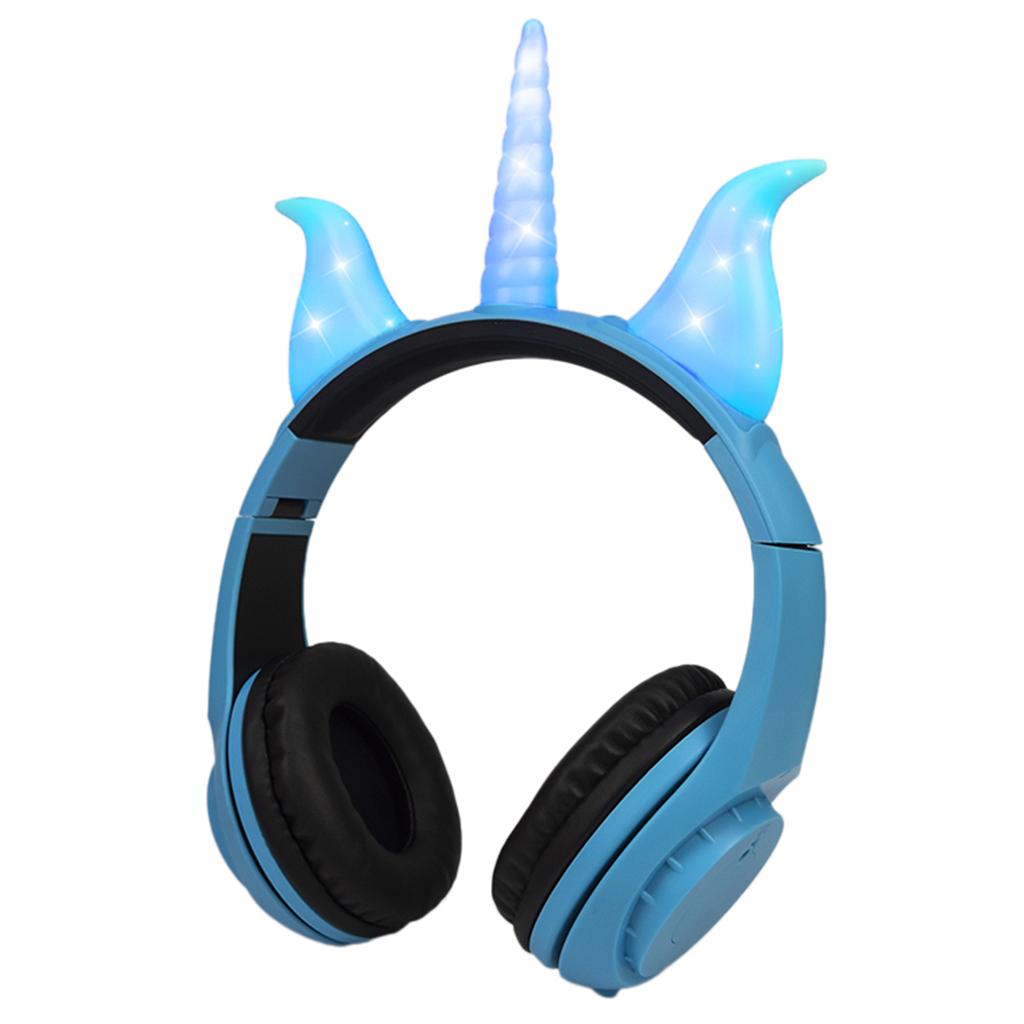 Cute Unicorn 3.5mm Wired Headphone Girls 103dB Music Headset Blue