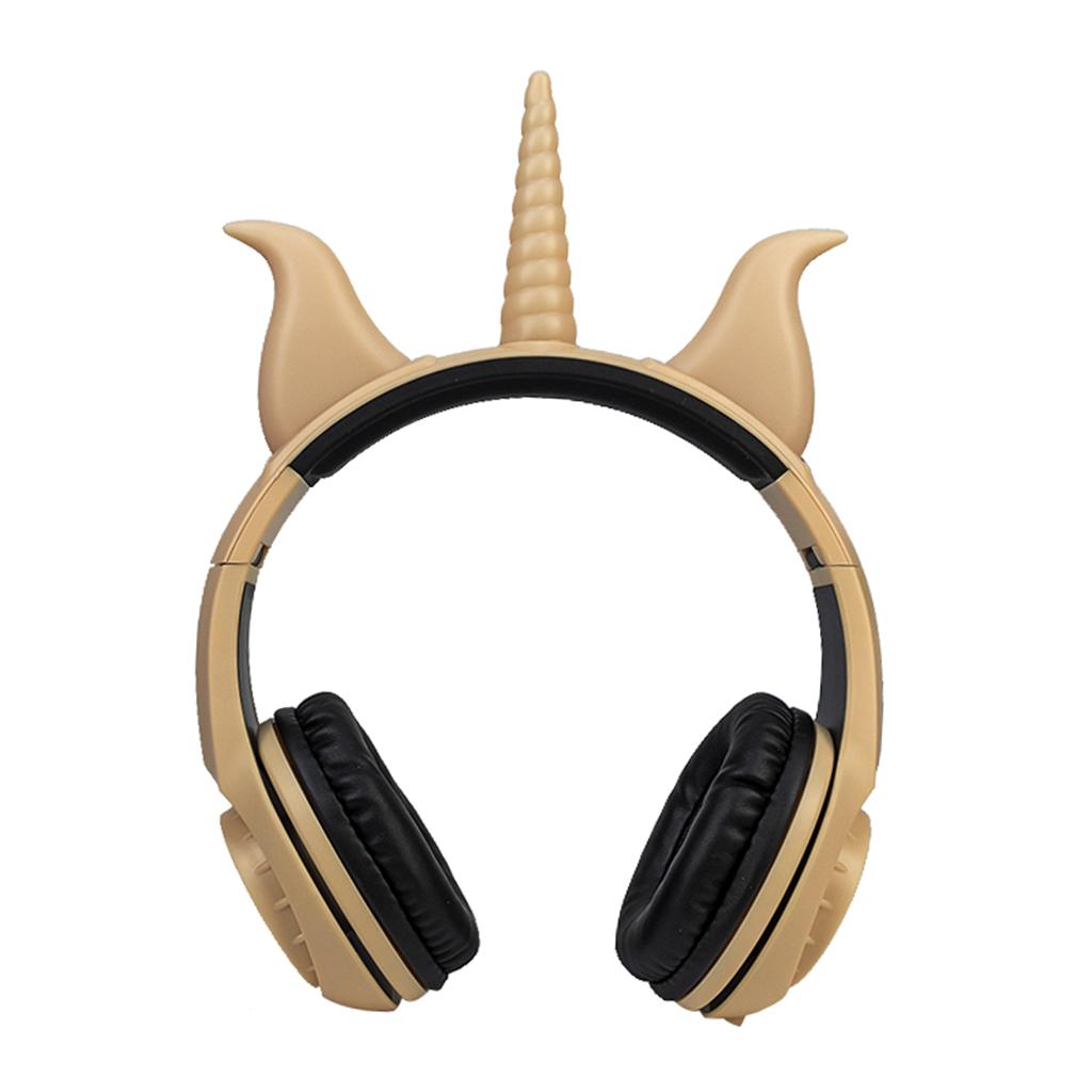 Cute Unicorn 3.5mm Wired Headphone Girls 103dB Music Headset Rose Gold