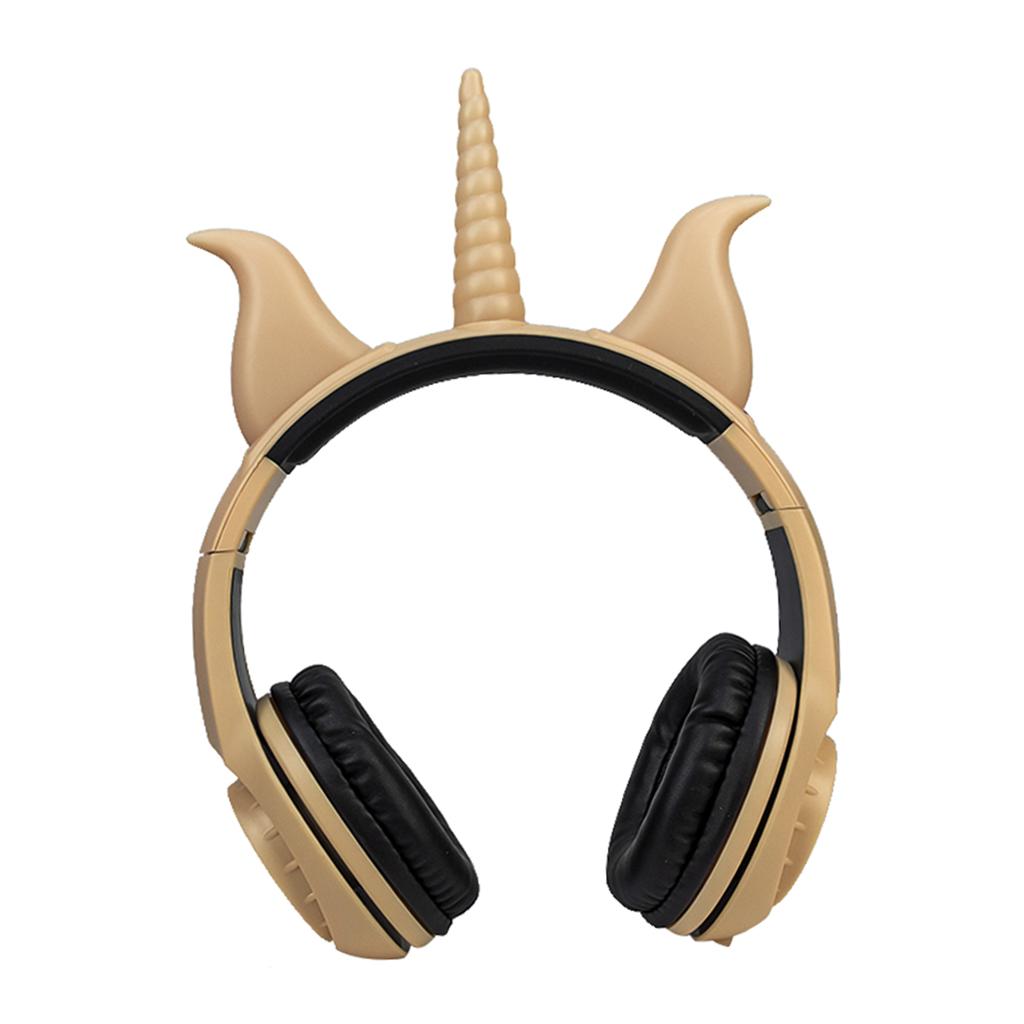 Cute Unicorn 3.5mm Wired Headphone Girls 103dB Music Headset Rose Gold