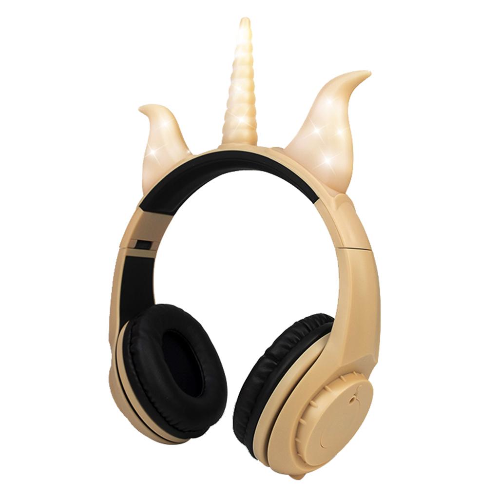 Cute Unicorn 3.5mm Wired Headphone Girls 103dB Music Headset Rose Gold