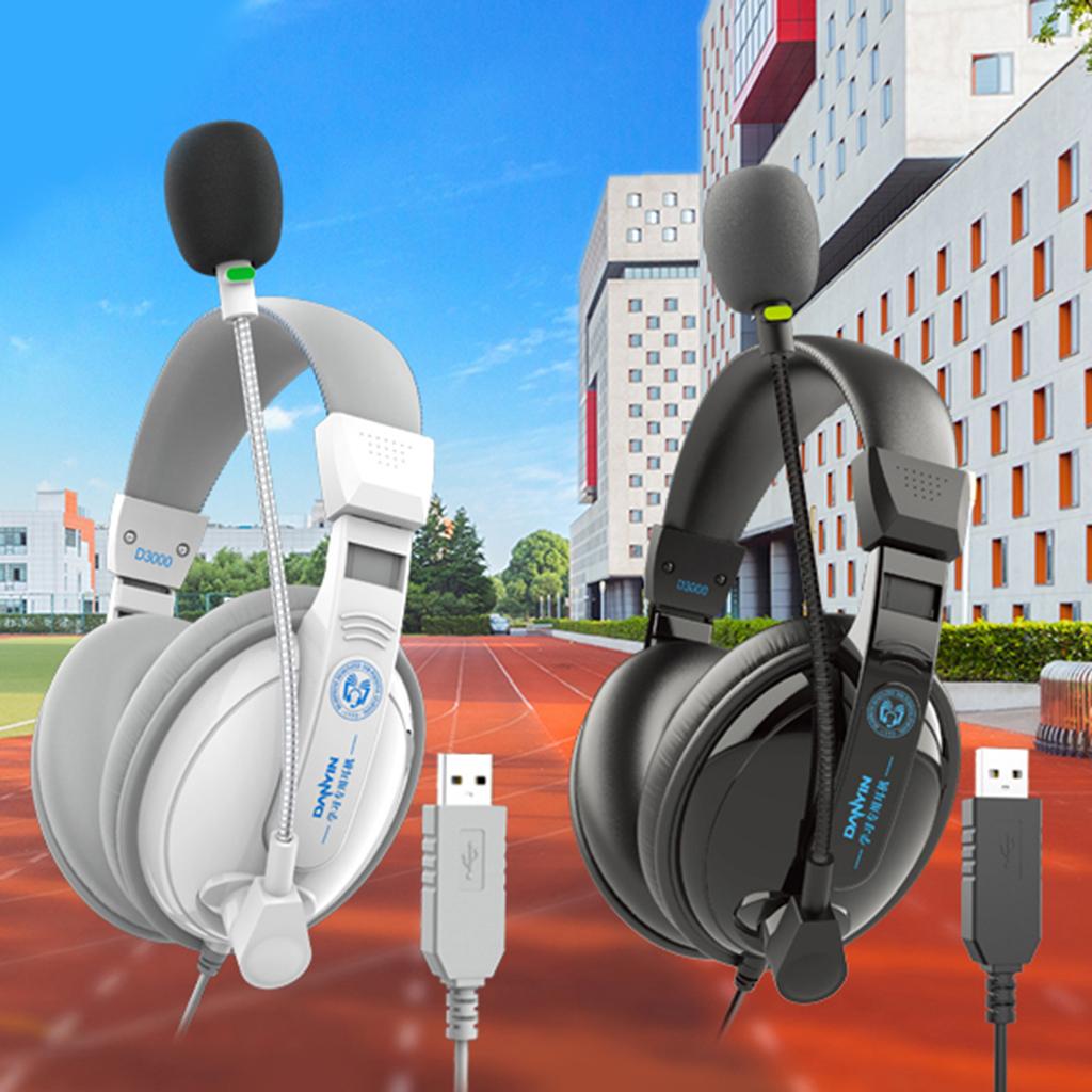 D3000 Wired Headset Children Students Learning Headphones White Not 85DB