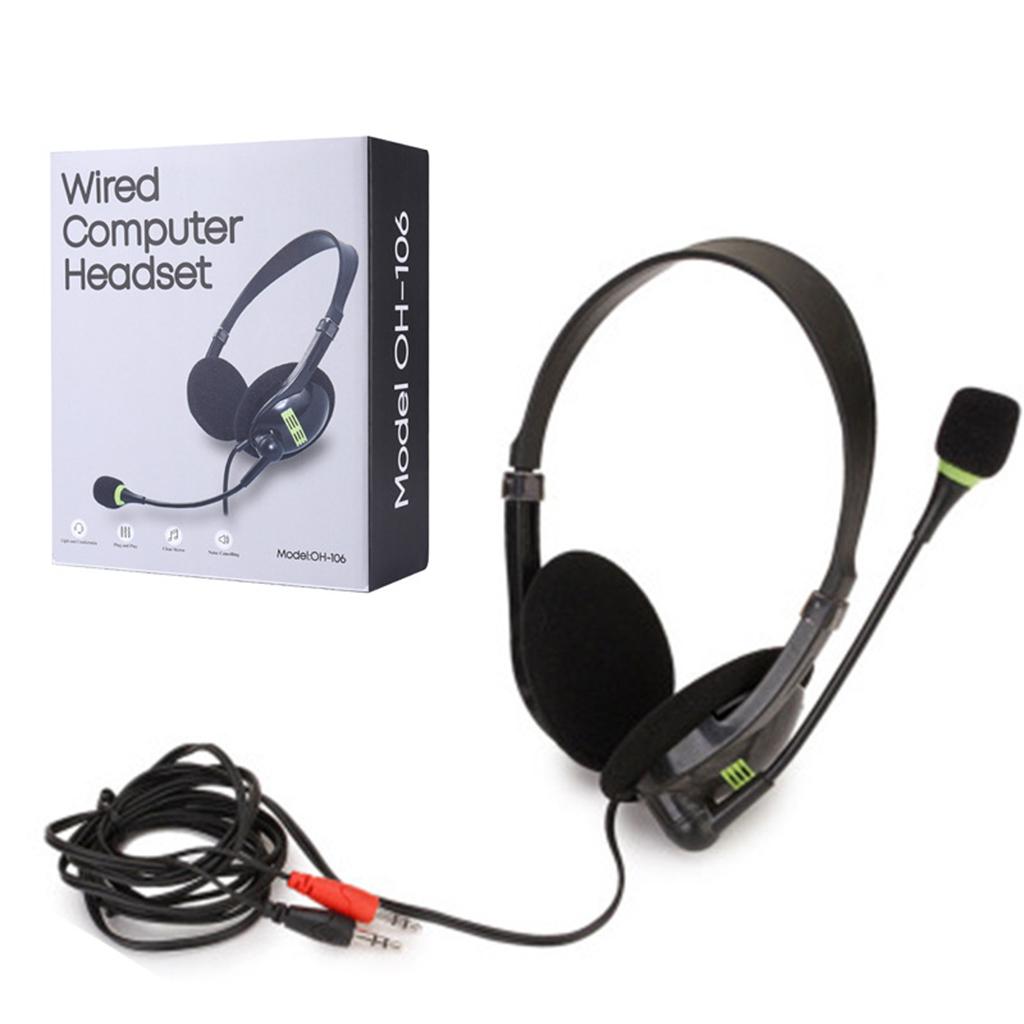 3.5mm Stereo PC Computer Headset with Mic Noise Cancelling for Call Center