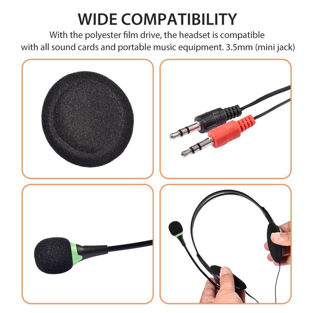 3.5mm Stereo PC Computer Headset with Mic Noise Cancelling for Call Center