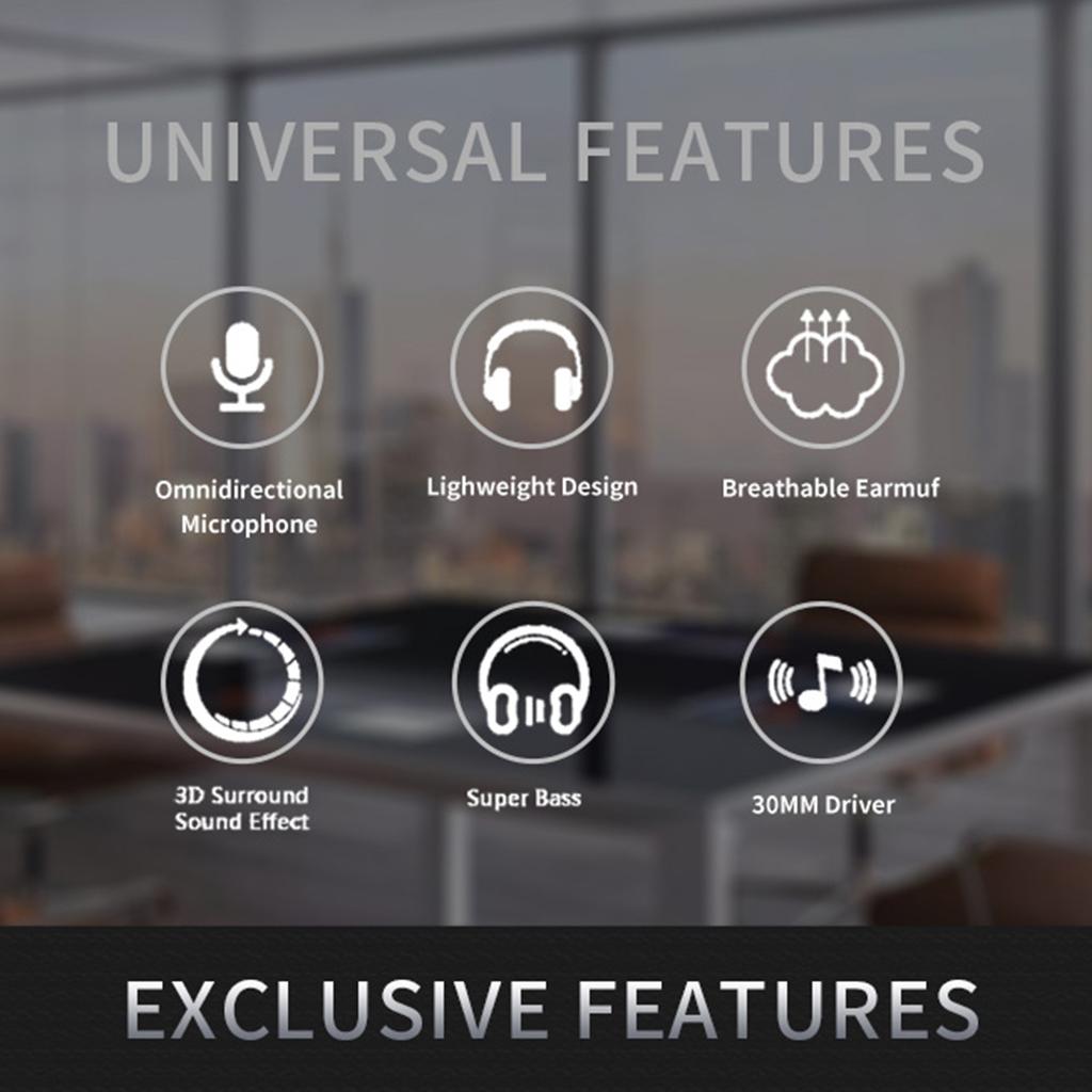 3.5mm Stereo PC Computer Headset with Mic Noise Cancelling for Call Center