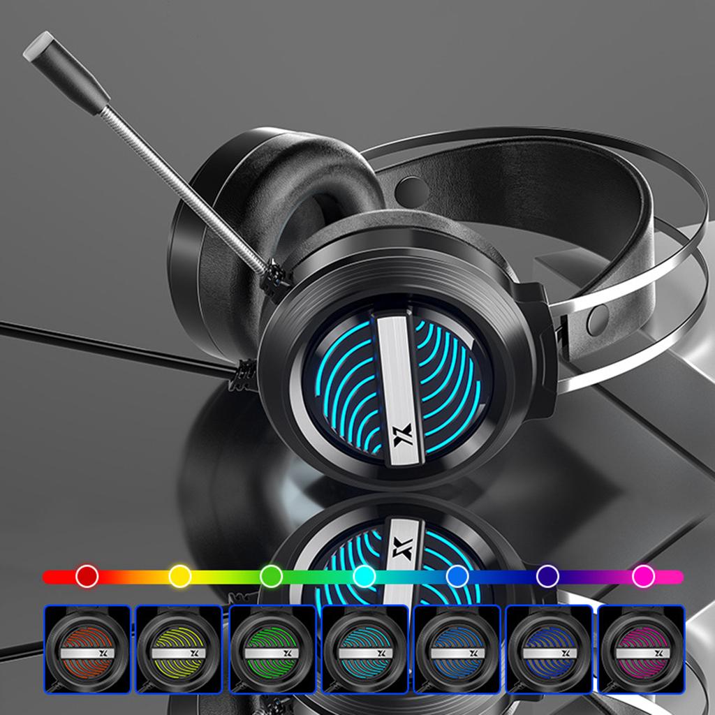 X9 USB + 3.5mm Gaming Headset with Mic 7 LED for PS4 PC Laptop white