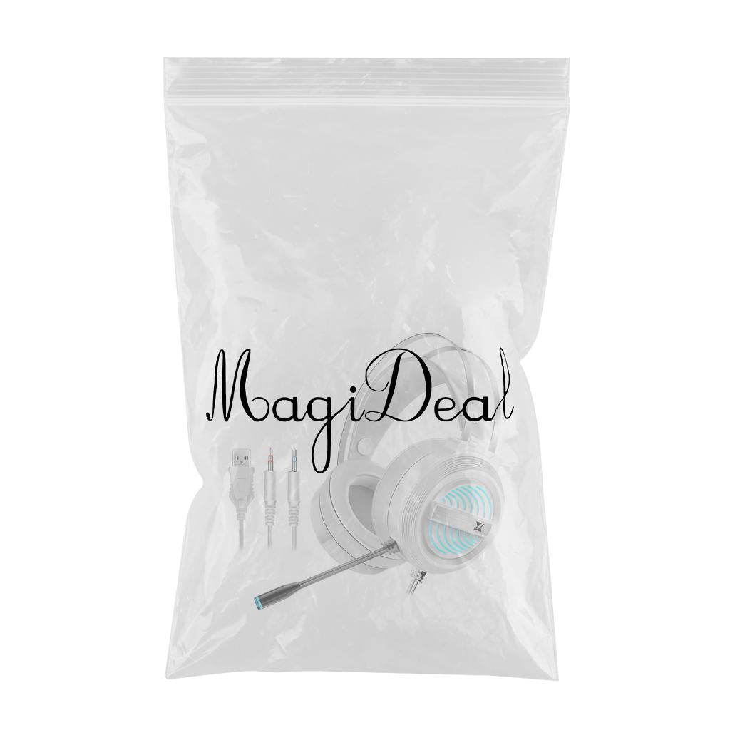 X9 USB + 3.5mm Gaming Headset with Mic 7 LED for PS4 PC Laptop white