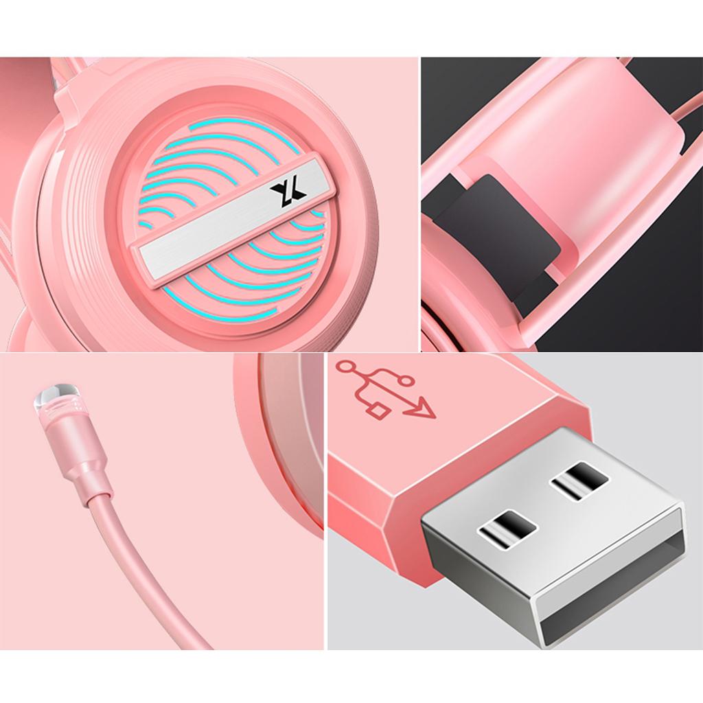 Computer Desktop Gaming Keyboard and Mouse +Gaming Headset +Mouse Pad Pink