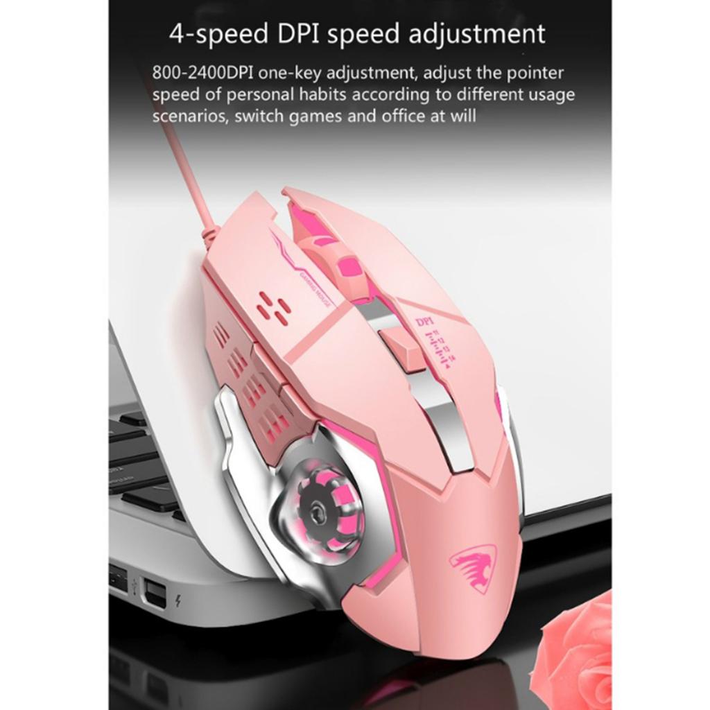 Computer Desktop Gaming Keyboard and Mouse +Gaming Headset +Mouse Pad Pink