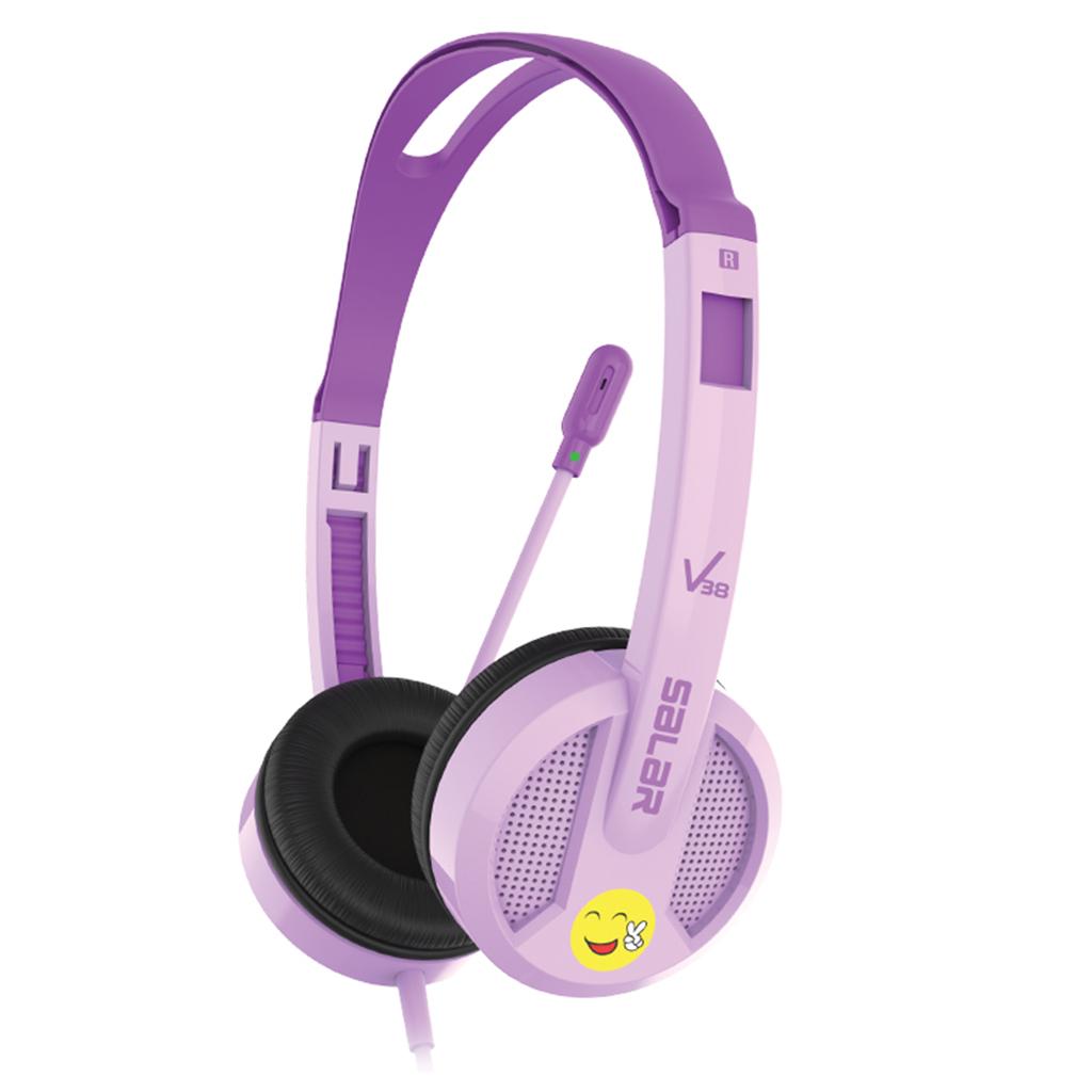 Kids Wired Headphones Over-ear Headset Gift for Children Purple
