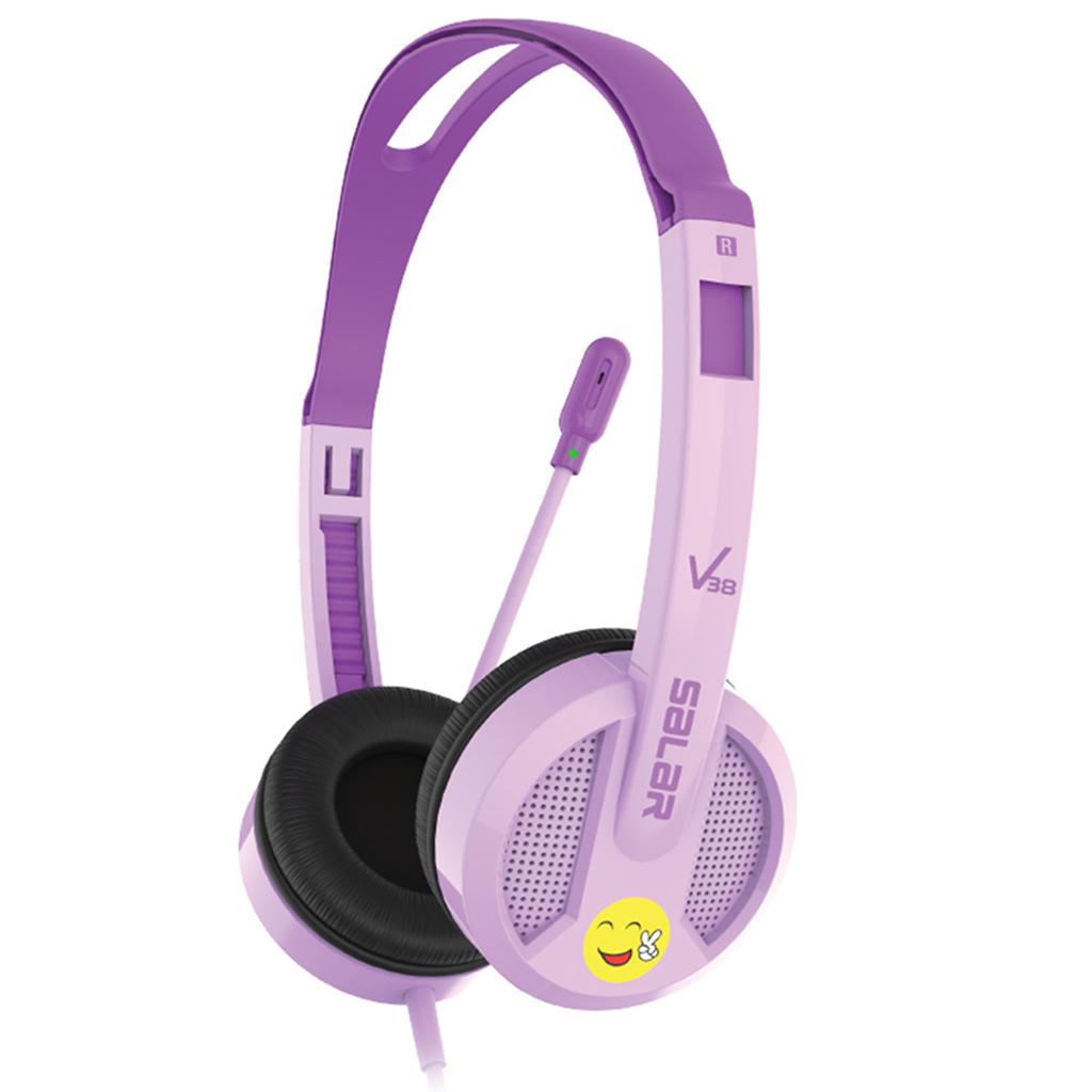 Kids Wired Headphones Over-ear Headset Gift for Children Purple