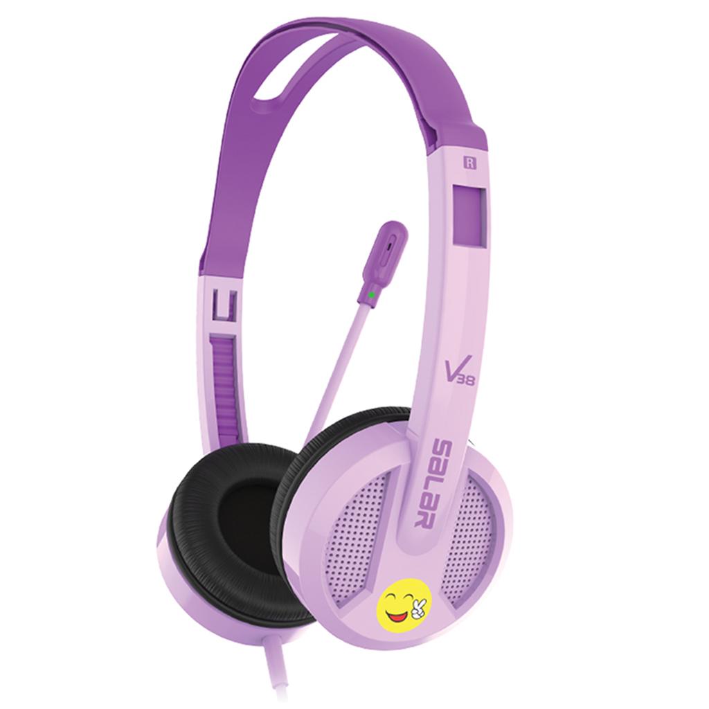 Kids Wired Headphones Over-ear Headset Gift for Children Purple