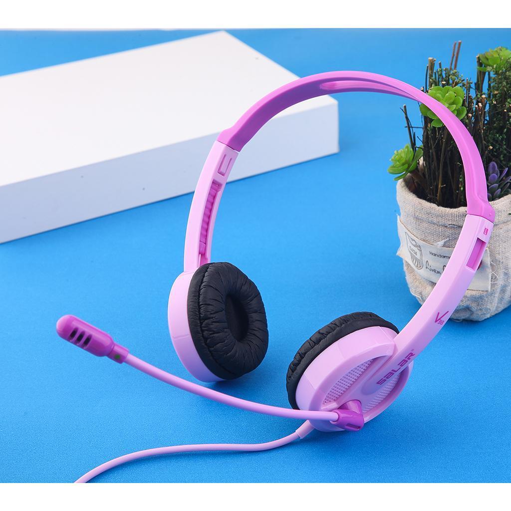 Kids Wired Headphones Over-ear Headset Gift for Children Purple