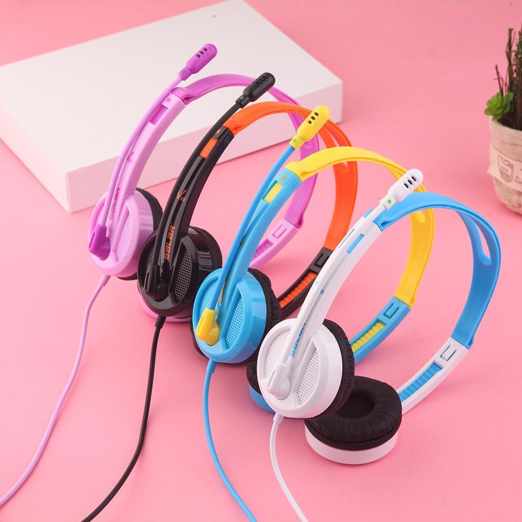 Kids Wired Headphones Over-ear Headset Gift for Children Purple
