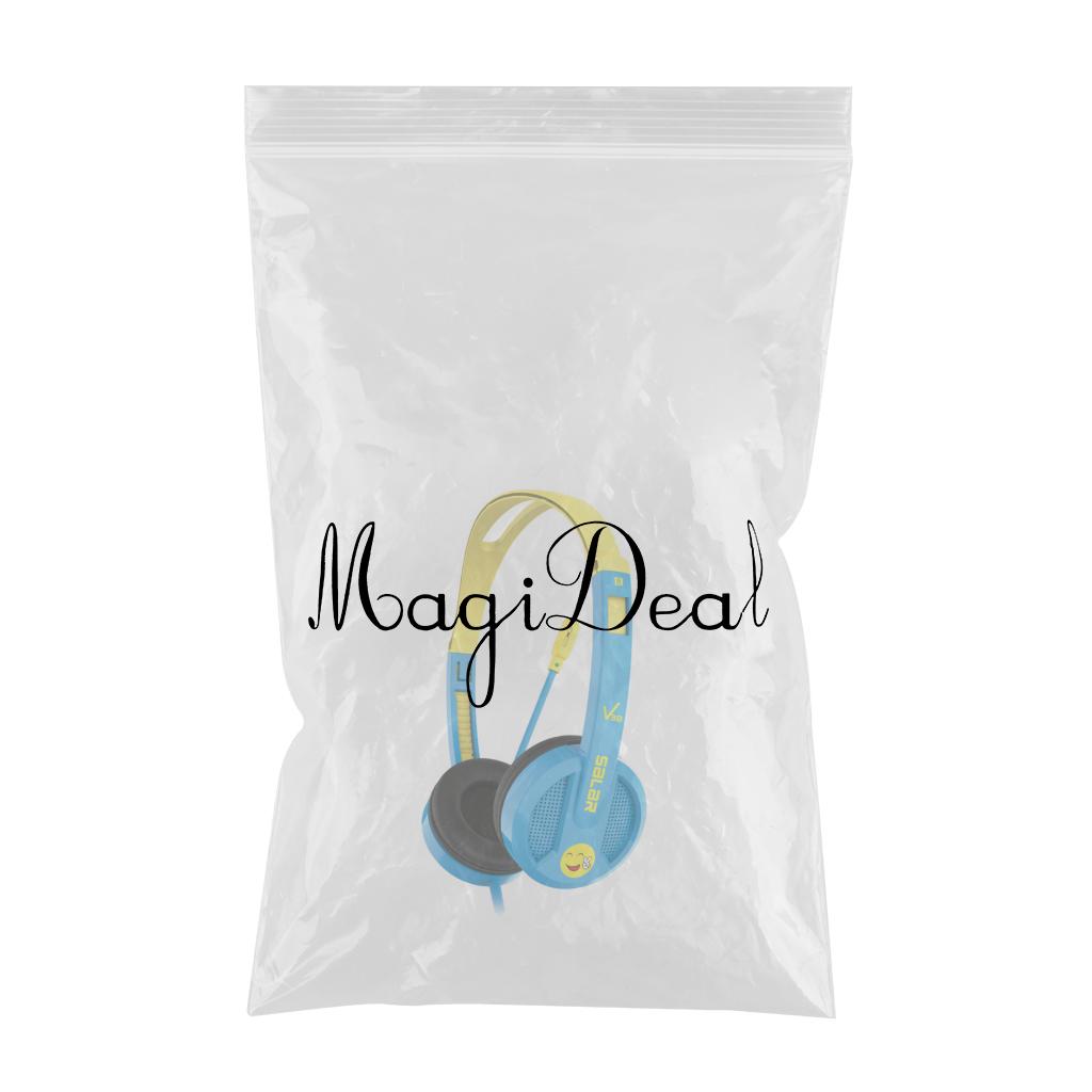 Kids Wired Headphones Over-ear Headset Gift for Children Blue+Yellow