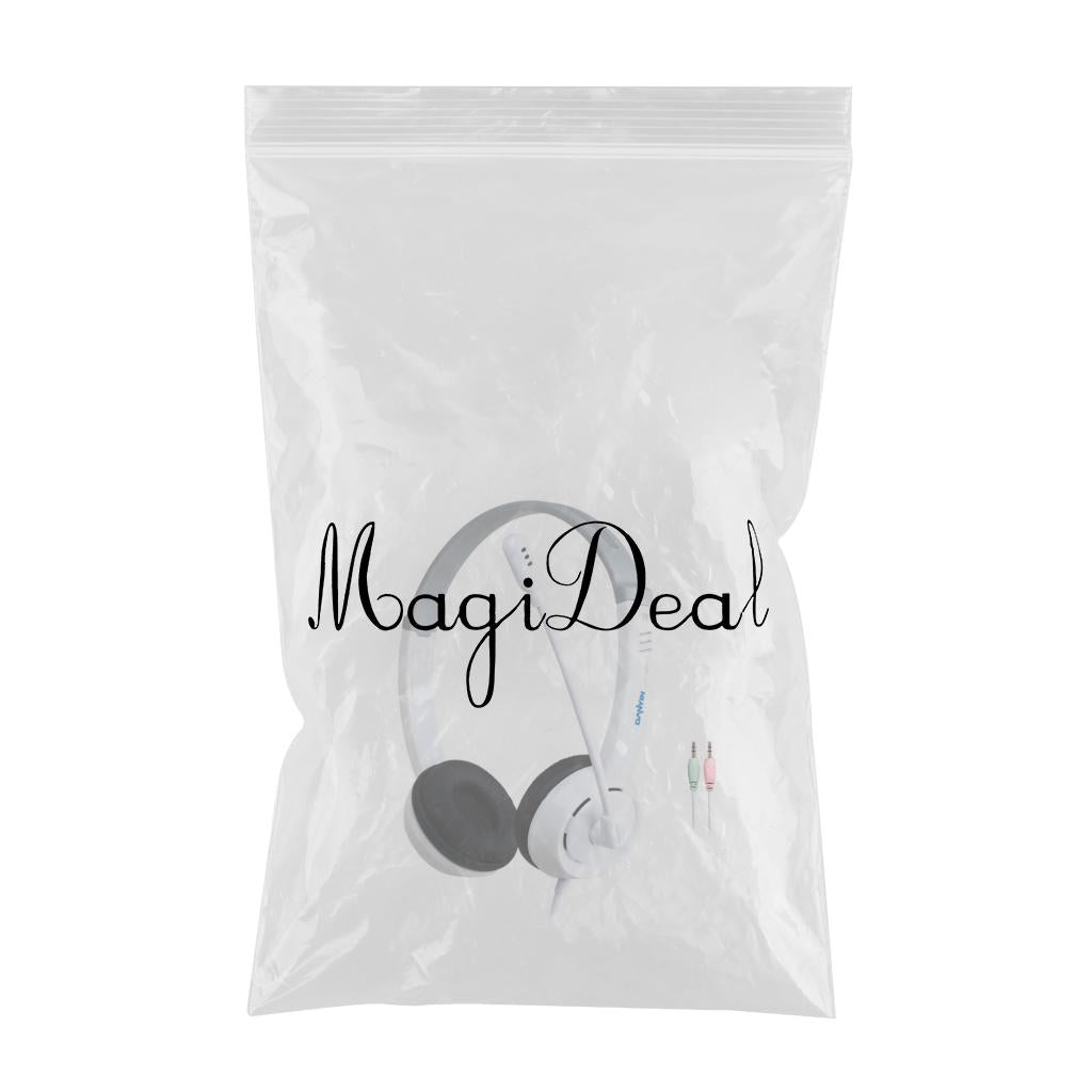 Kids Wired Headphones Over-ear Headset Gift for Children White 2x 3.5mm Jack