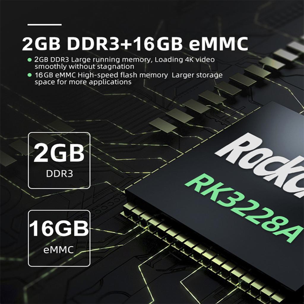 TV Android 9.0 RK3228A 2G+16G Wifi 2.4G 5G Media Player Set Top Box UK