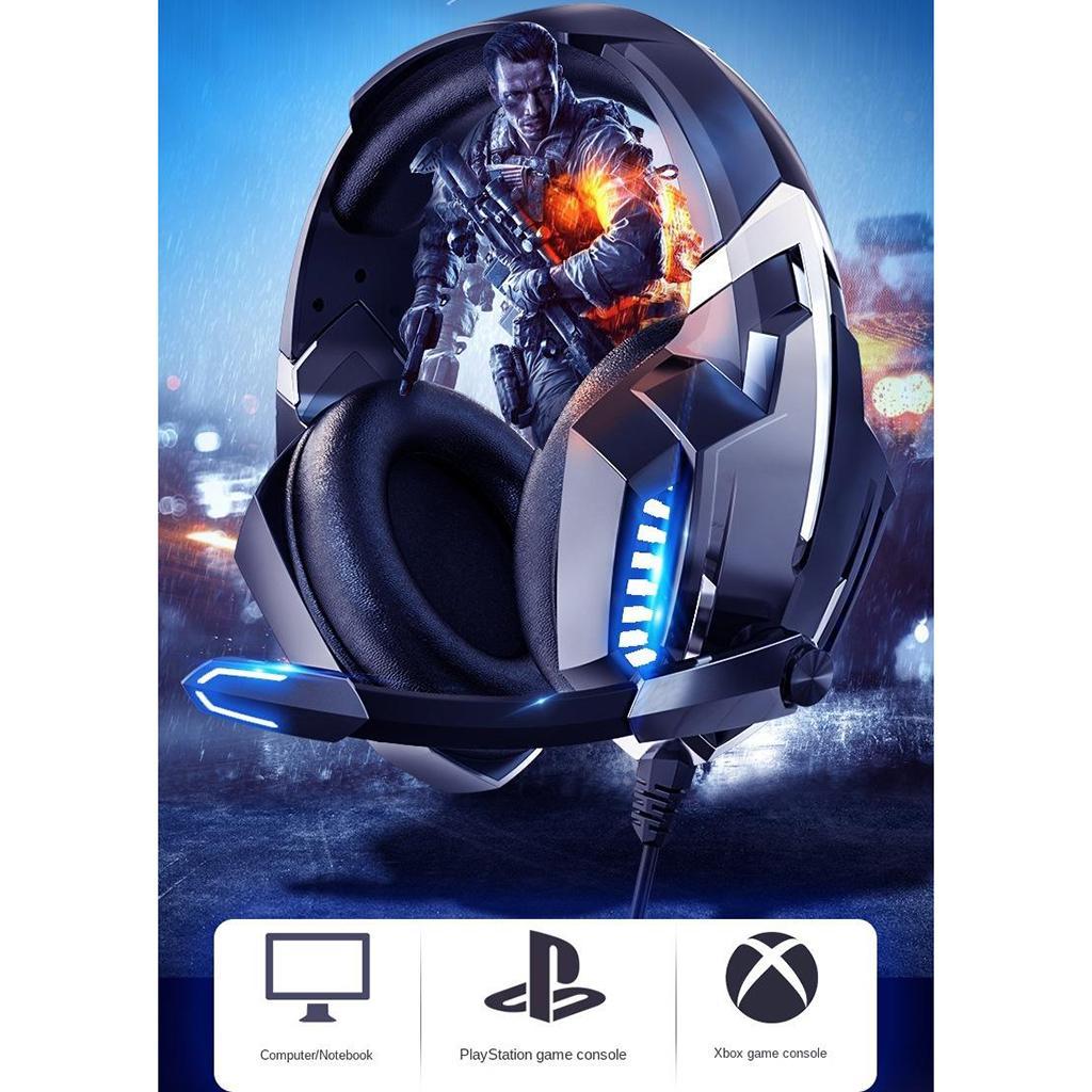 K18 Stereo PC Gaming Headset Headphones Online Chat Mic NEW Led