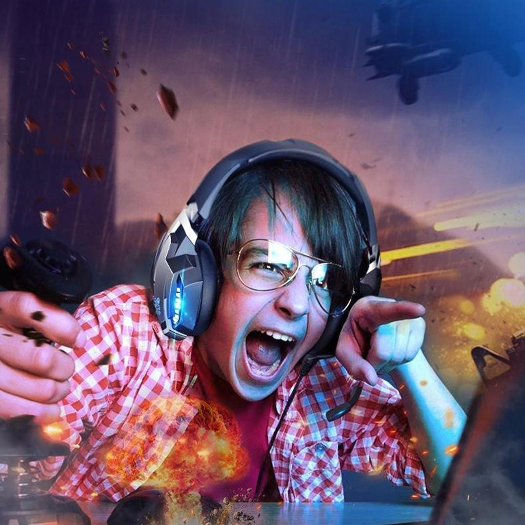 K18 Stereo PC Gaming Headset Headphones Online Chat Mic NEW Led