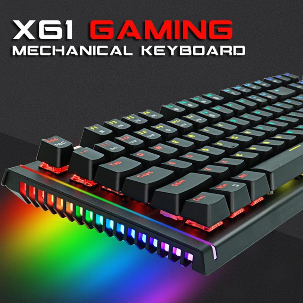 Mechanical Gaming Keyboard with RGB Backlit 104 Keys Red Switches