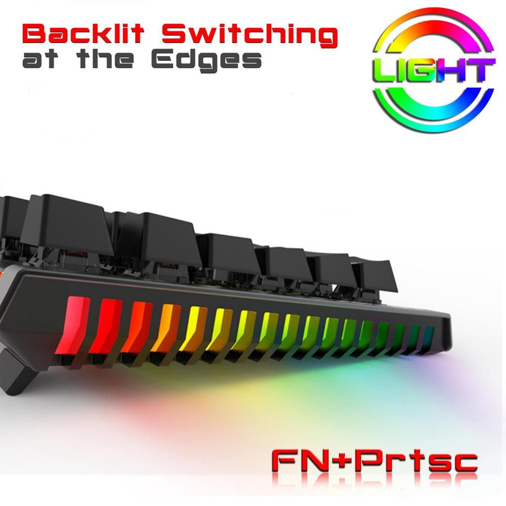 Mechanical Gaming Keyboard with RGB Backlit 104 Keys Red Switches