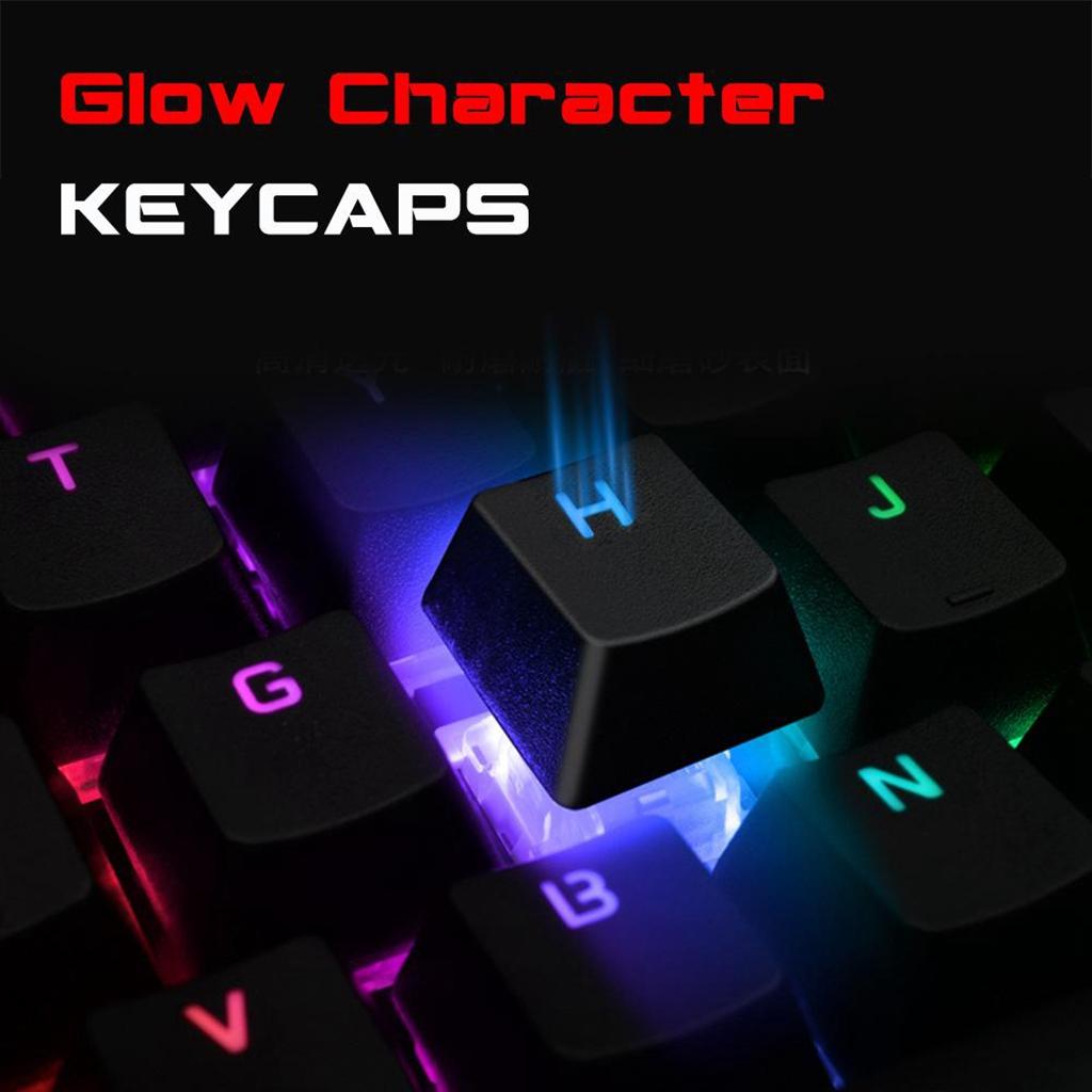 Mechanical Gaming Keyboard with RGB Backlit 104 Keys Red Switches