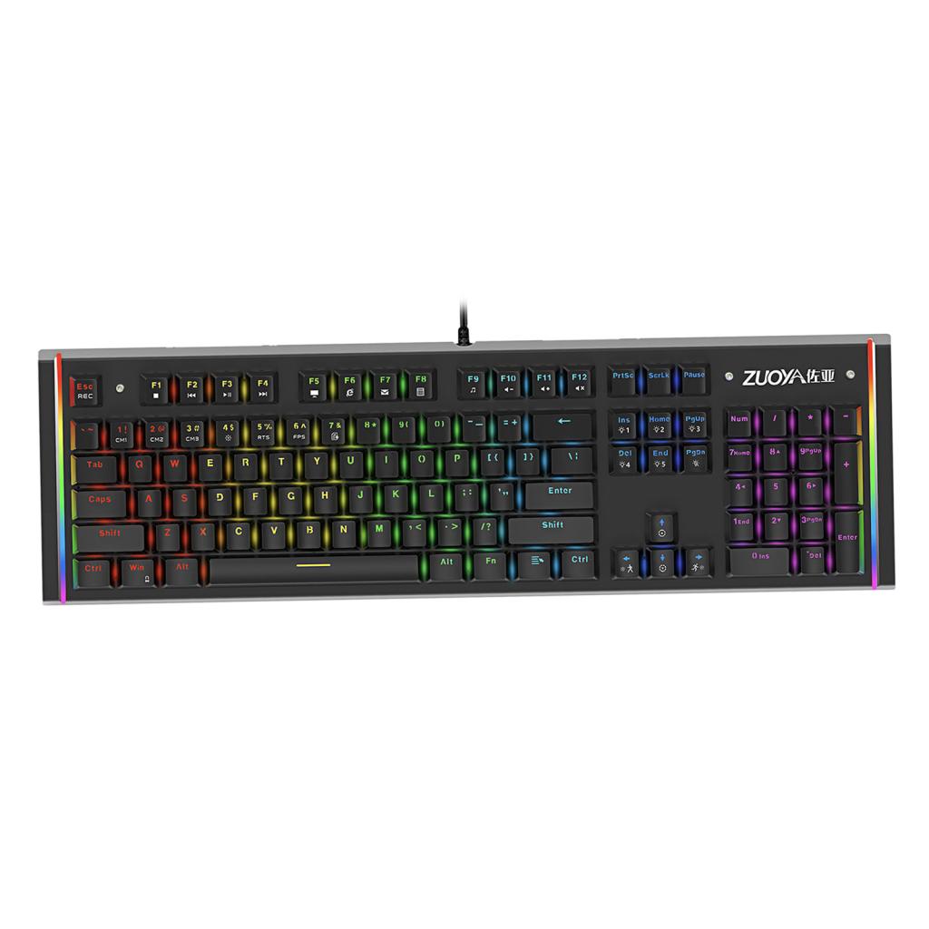 Mechanical Gaming Keyboard with RGB Backlit 104 Keys Red Switches