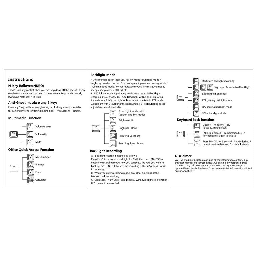 ZUOYA Gaming Mechanical Keyboard Wired Backlit 87Key Blue Switch RGB