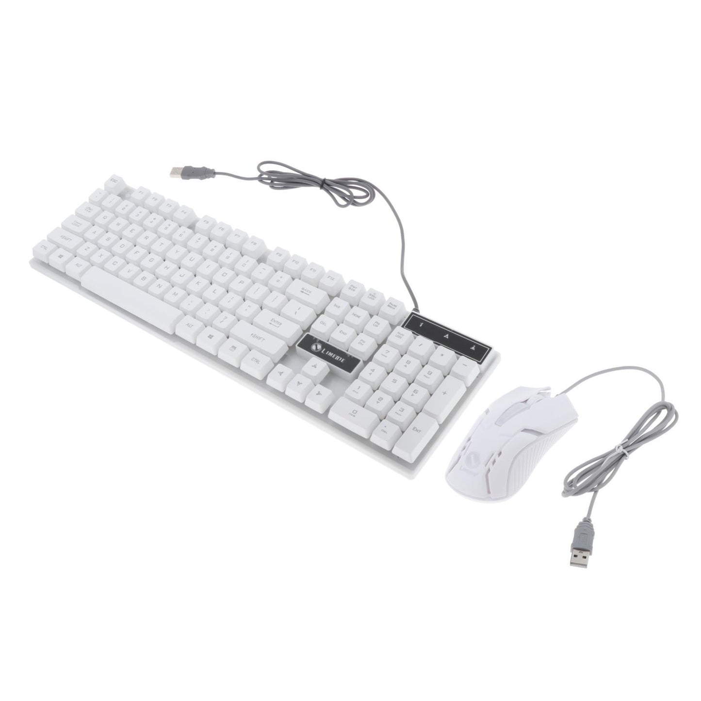 Wired Gaming Keyboard RGB Backlit Multimedia Keys white set