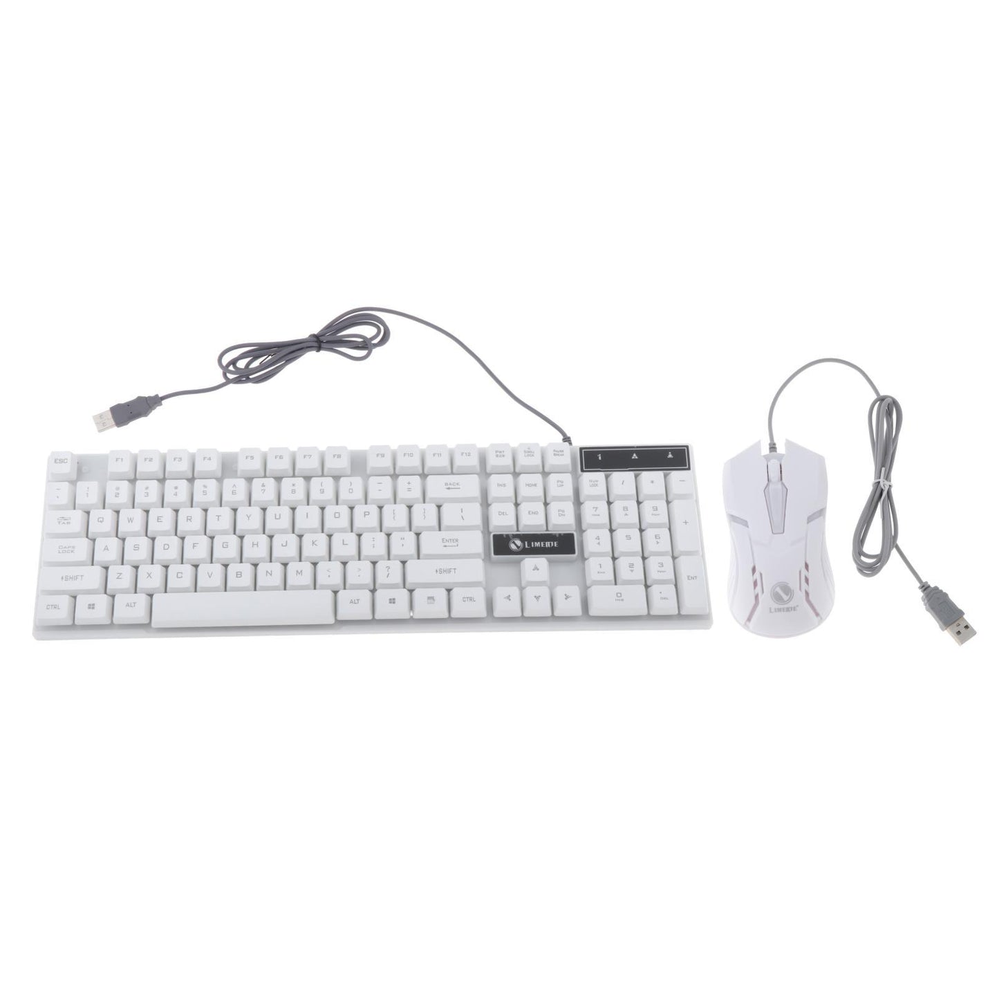 Wired Gaming Keyboard RGB Backlit Multimedia Keys white set