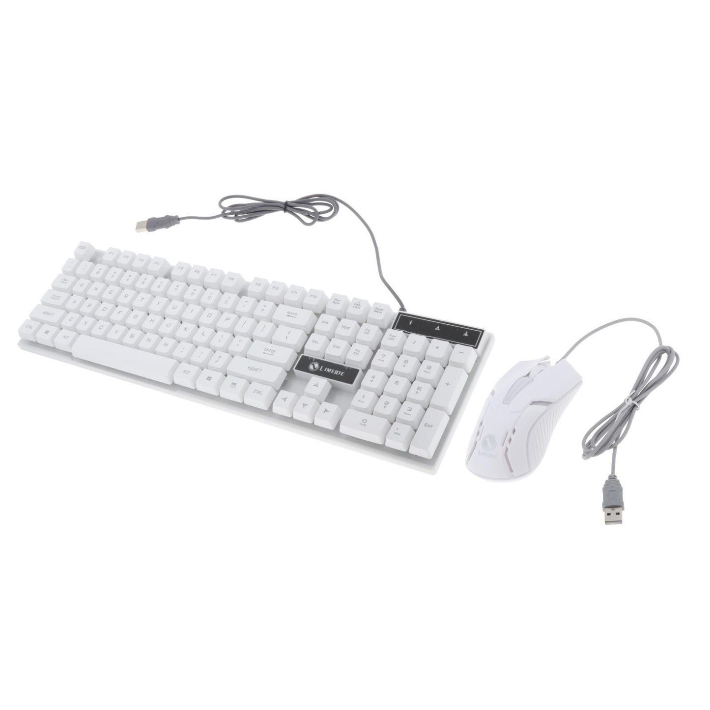 Wired Gaming Keyboard RGB Backlit Multimedia Keys white set