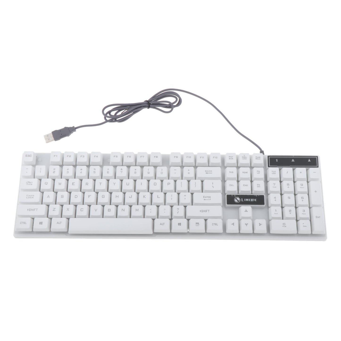 Wired Gaming Keyboard RGB Backlit Multimedia Keys white set