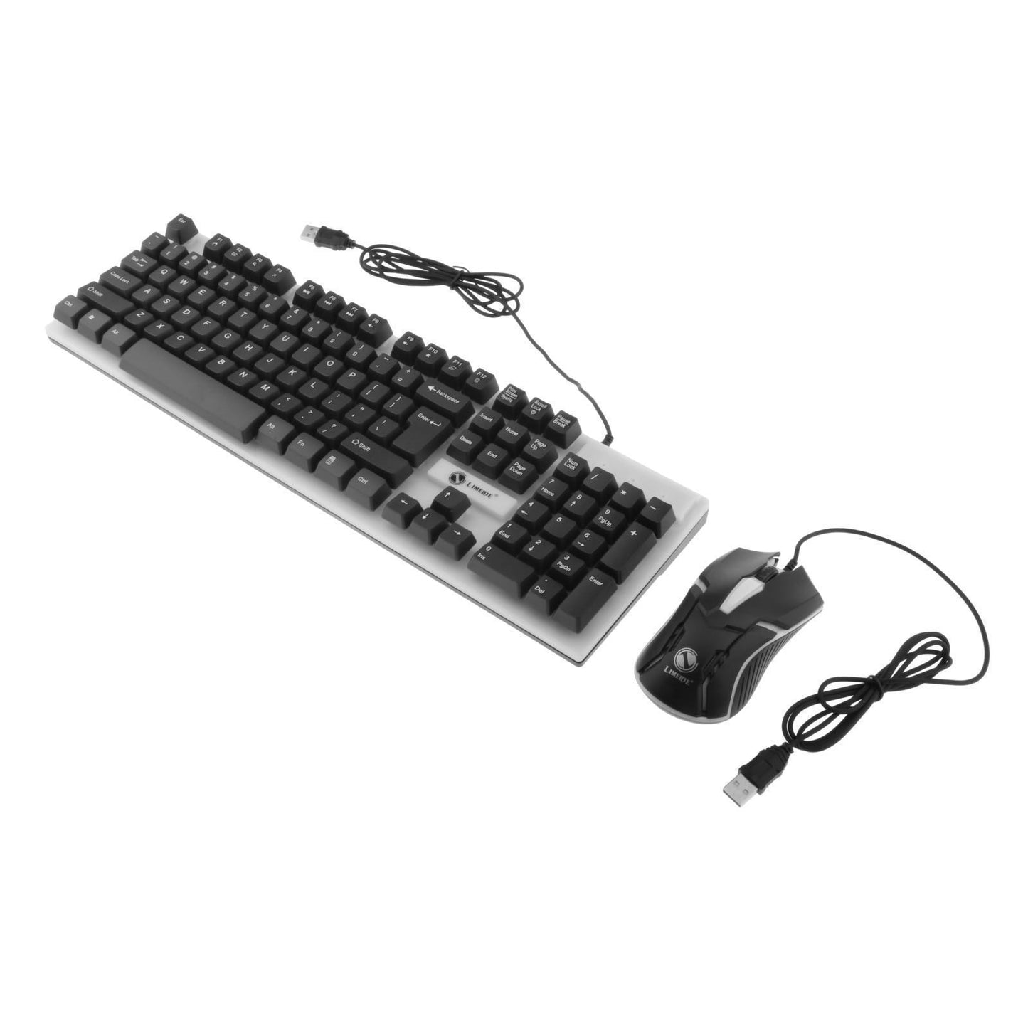 Wired Gaming Keyboard RGB Backlit Multimedia Keys black 1 set