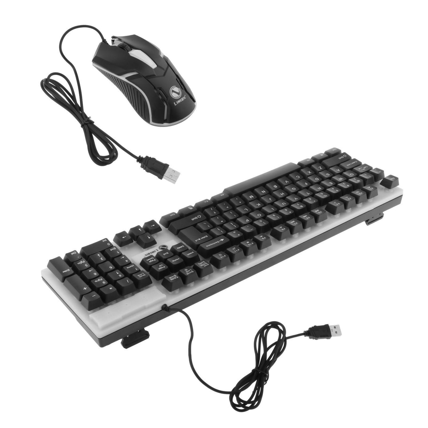 Wired Gaming Keyboard RGB Backlit Multimedia Keys black 1 set