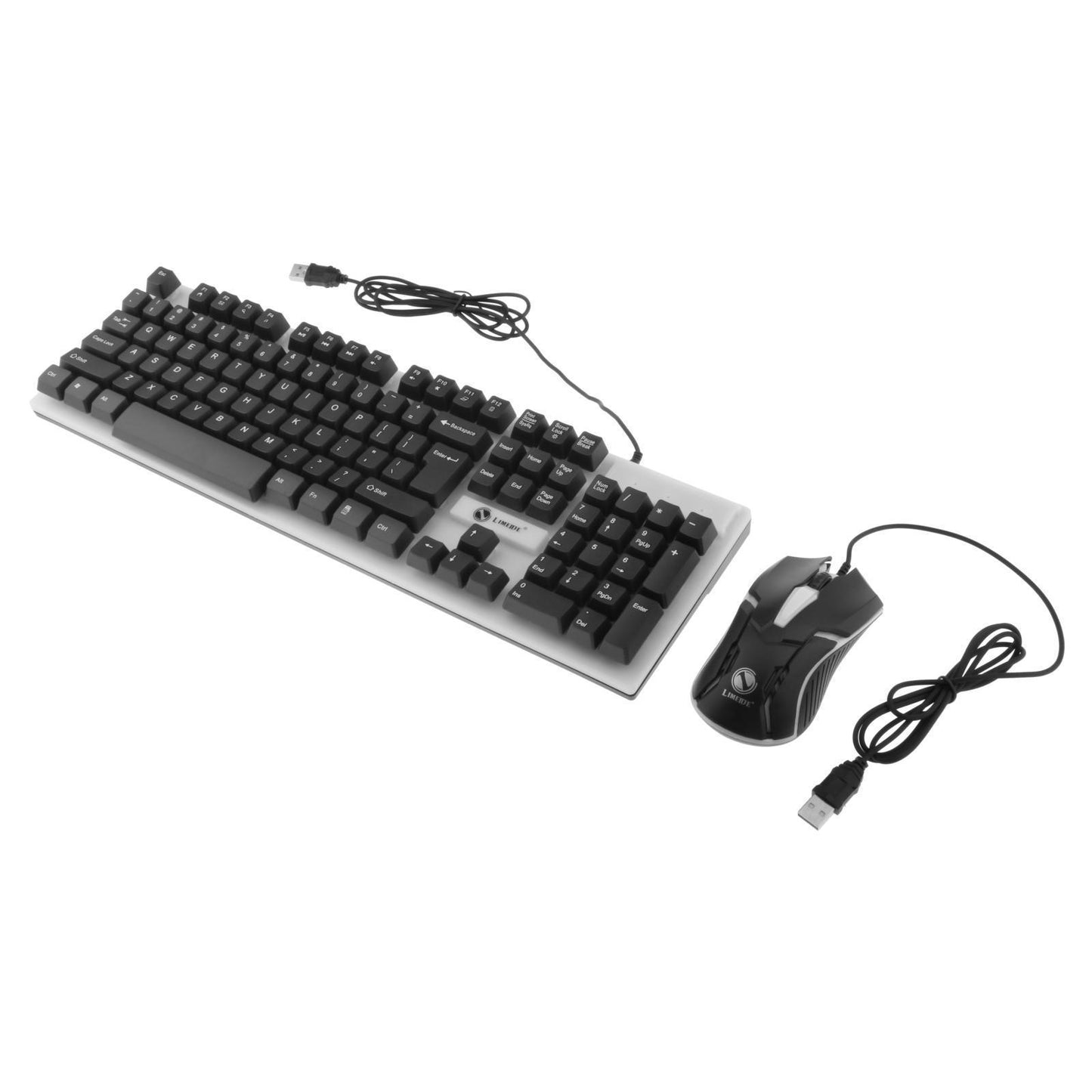 Wired Gaming Keyboard RGB Backlit Multimedia Keys black 1 set