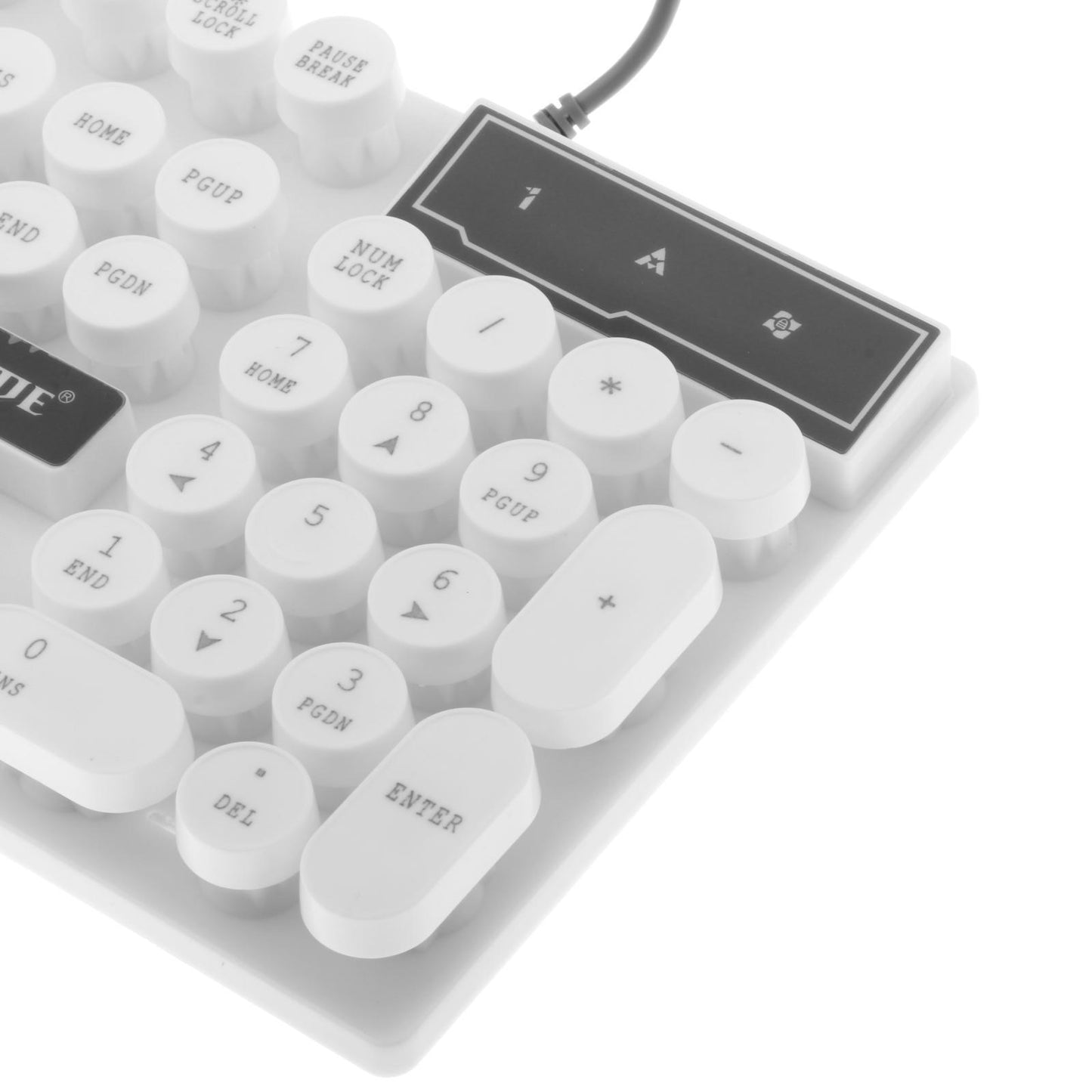 Wired Gaming Keyboard RGB Backlit Multimedia Keys punk white