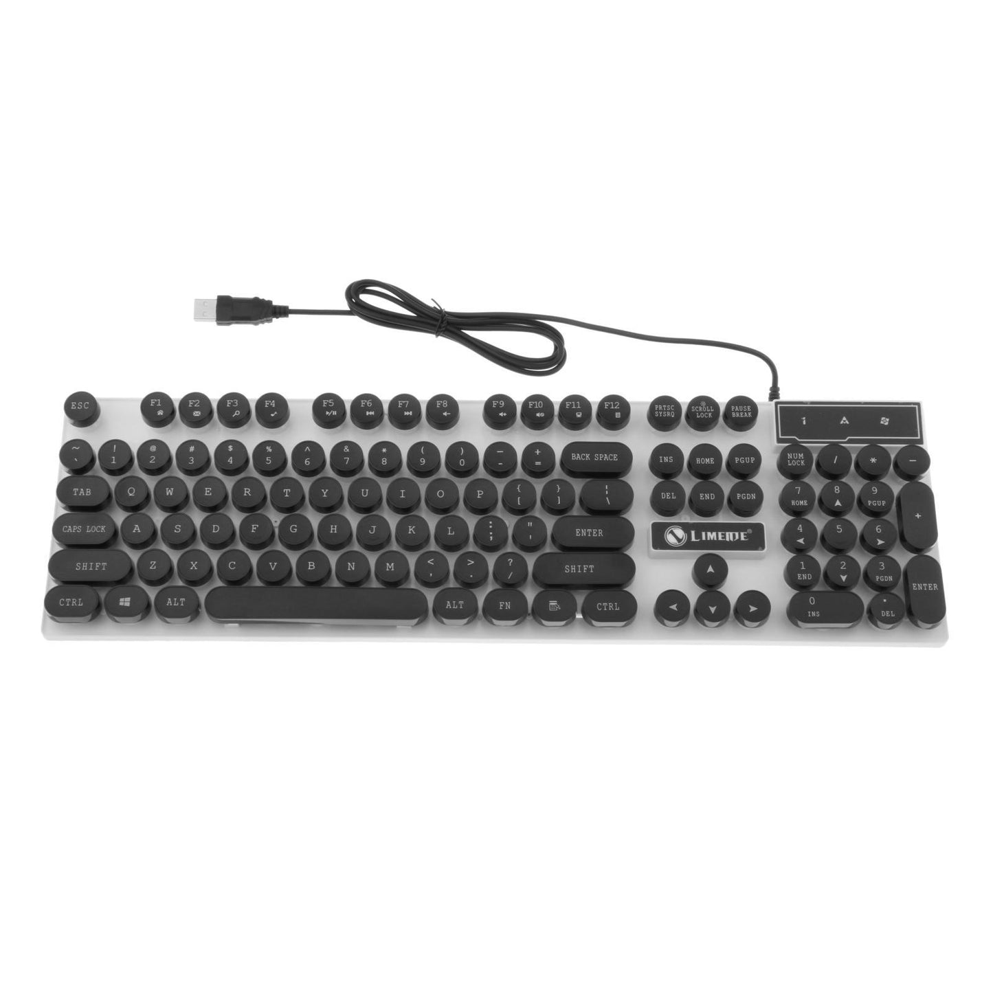 Wired Gaming Keyboard RGB Backlit Multimedia Keys punk black 1