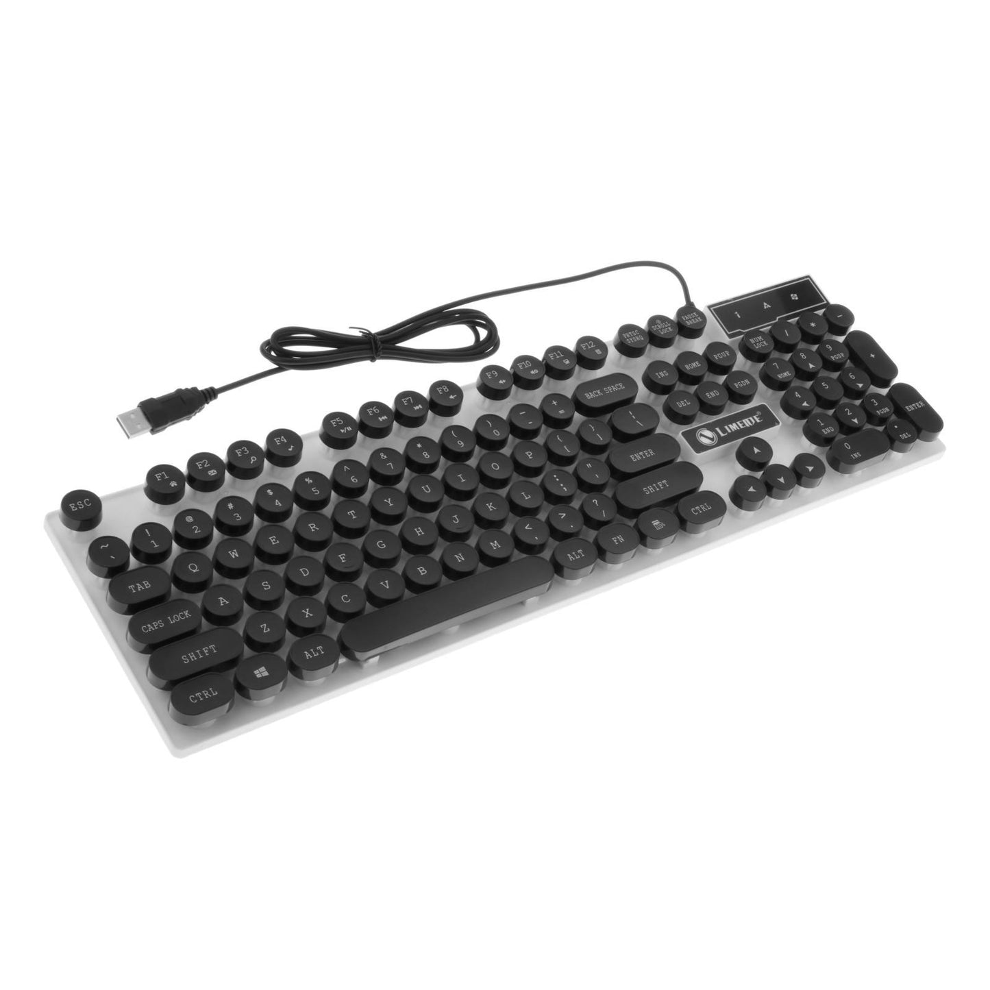 Wired Gaming Keyboard RGB Backlit Multimedia Keys punk black 1