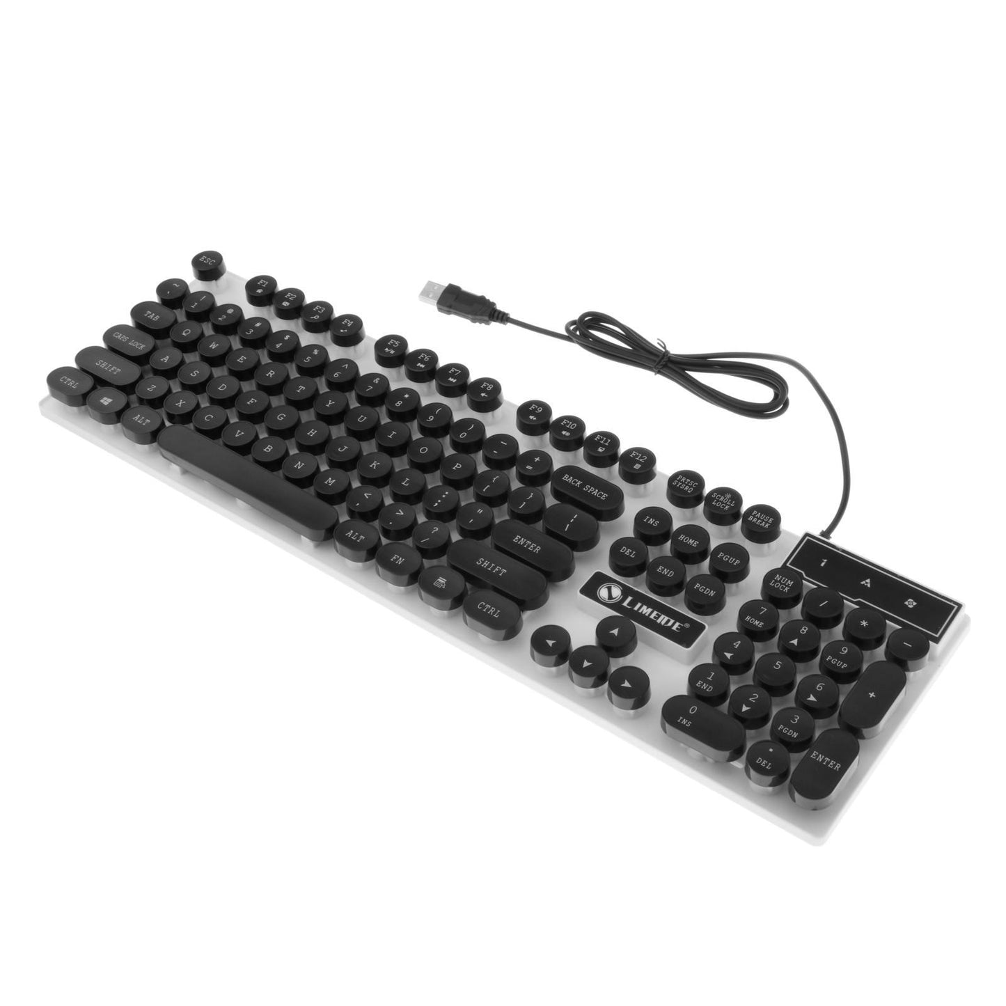Wired Gaming Keyboard RGB Backlit Multimedia Keys punk black 1