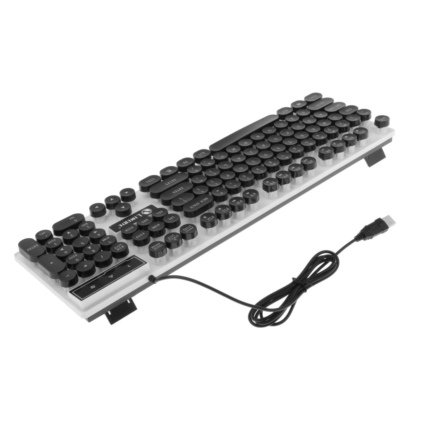 Wired Gaming Keyboard RGB Backlit Multimedia Keys punk black 1