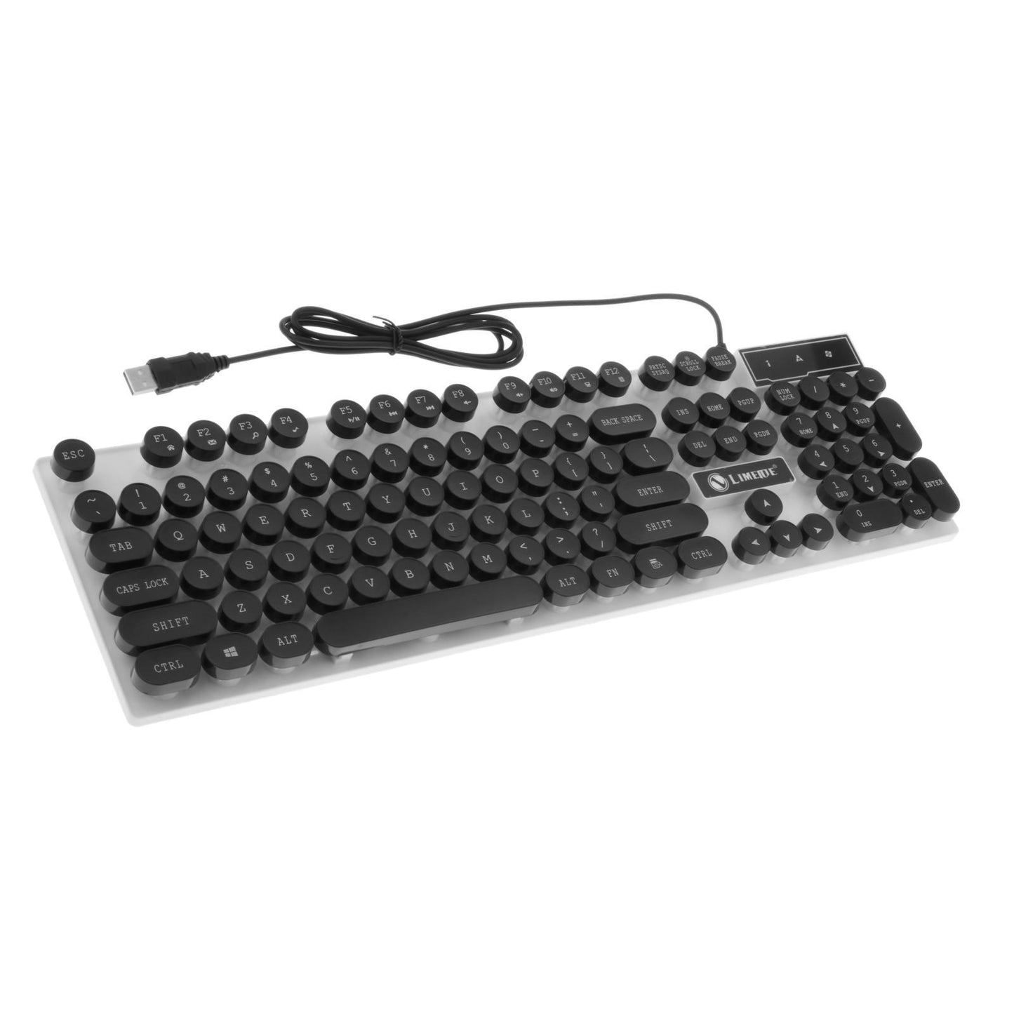 Wired Gaming Keyboard RGB Backlit Multimedia Keys punk black 1