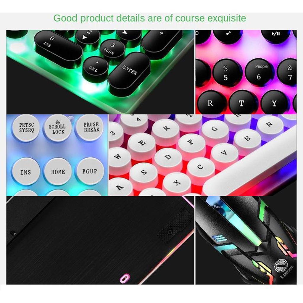 Wired Gaming Keyboard RGB Backlit Multimedia Keys punk white 2