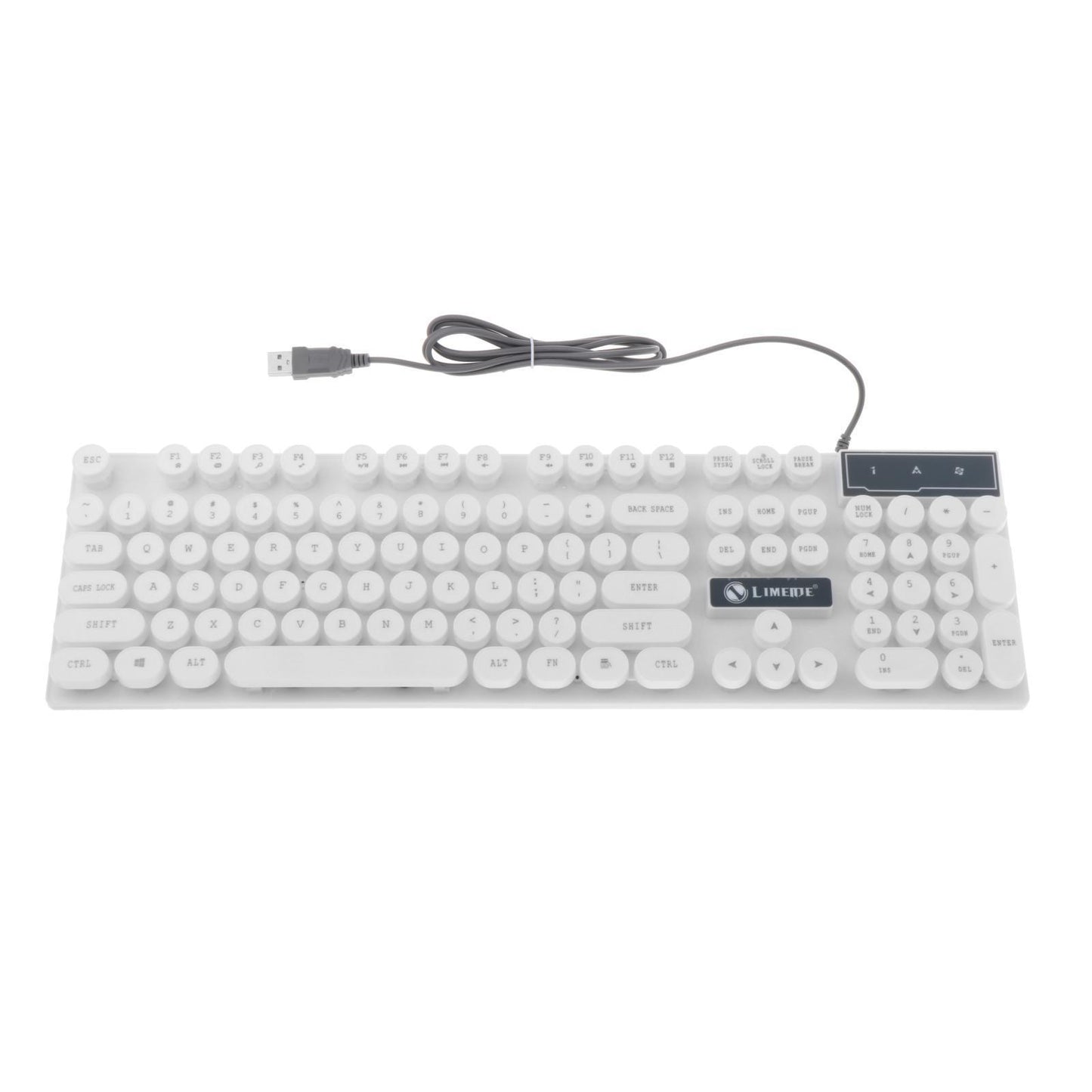 Wired Gaming Keyboard RGB Backlit Multimedia Keys punk white 2