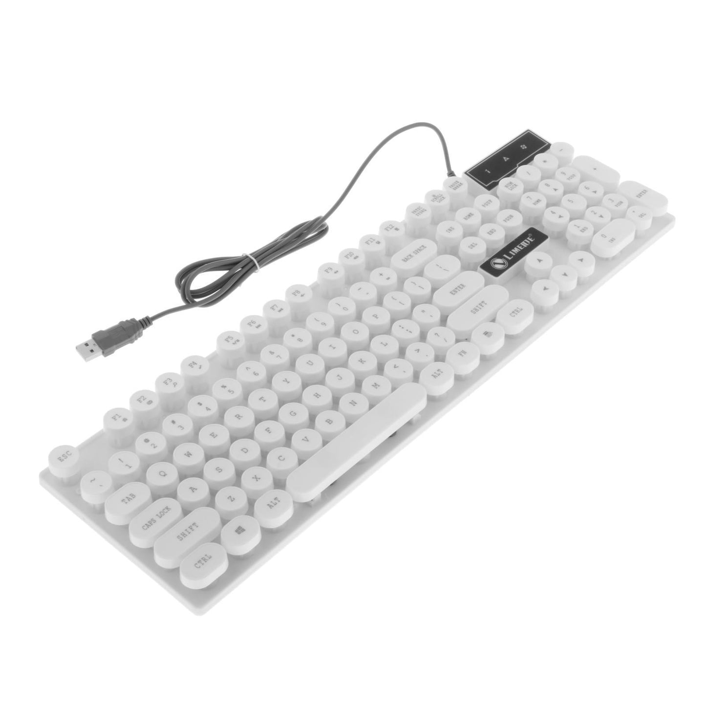 Wired Gaming Keyboard RGB Backlit Multimedia Keys punk white 2