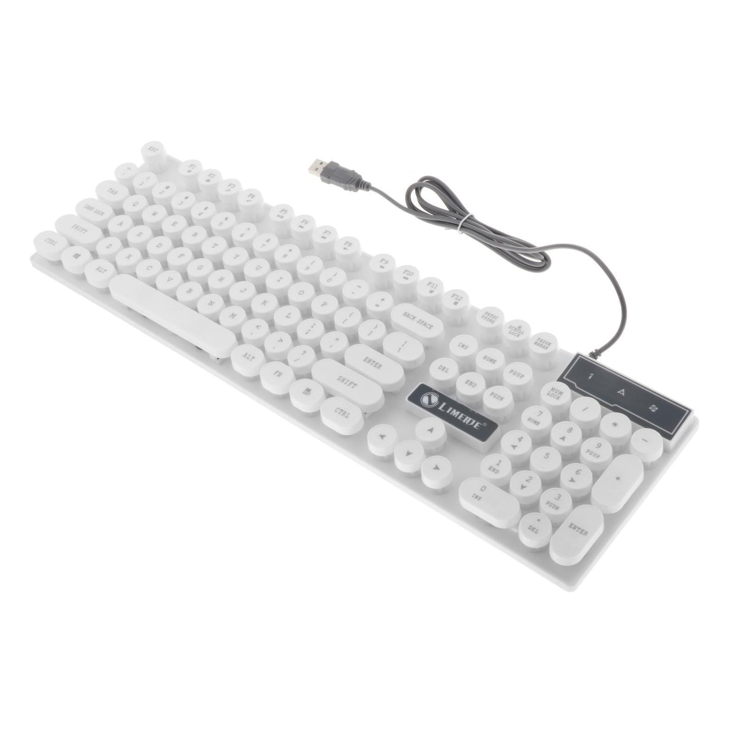 Wired Gaming Keyboard RGB Backlit Multimedia Keys punk white 2