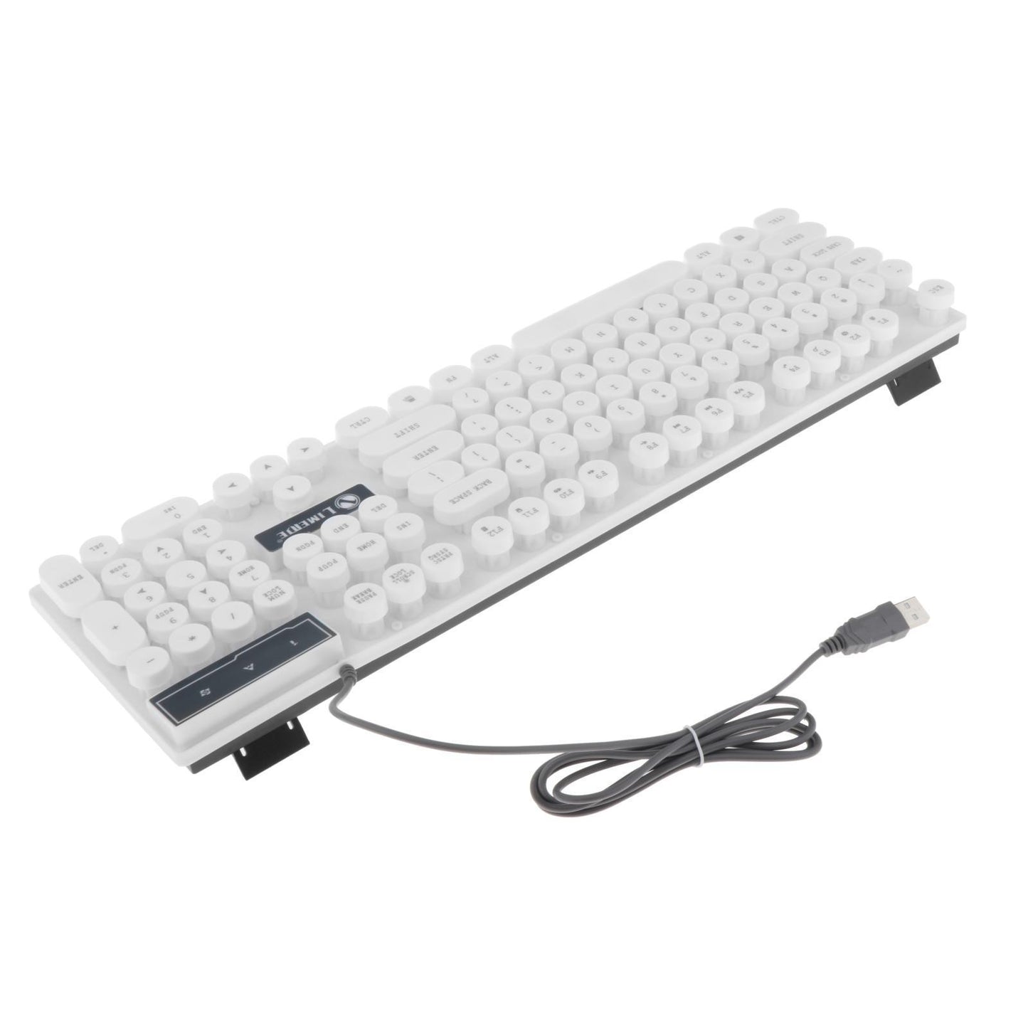 Wired Gaming Keyboard RGB Backlit Multimedia Keys punk white 2