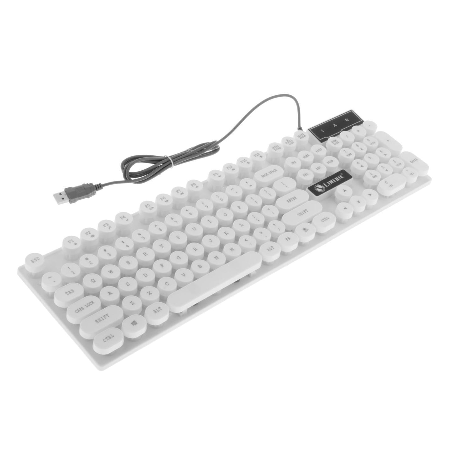 Wired Gaming Keyboard RGB Backlit Multimedia Keys punk white 2